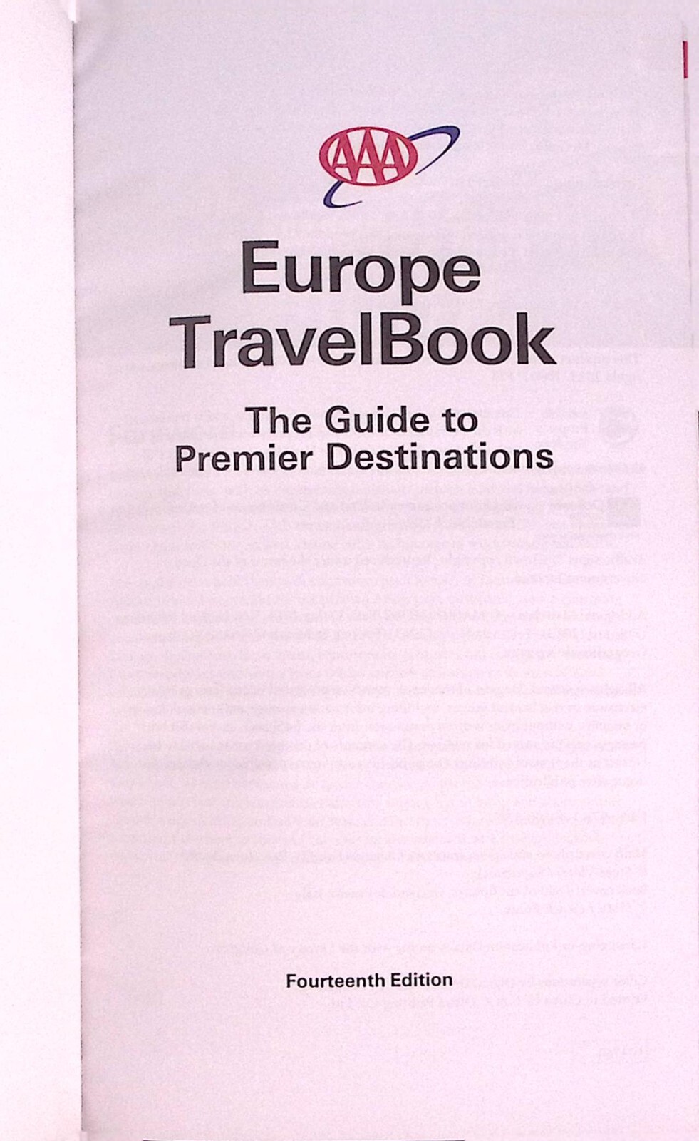VINTAGE AAA TRAVELBOOK EUROPE TRAVEL GUIDE BOOK 576 PAGES MAPS AND INFO B1181