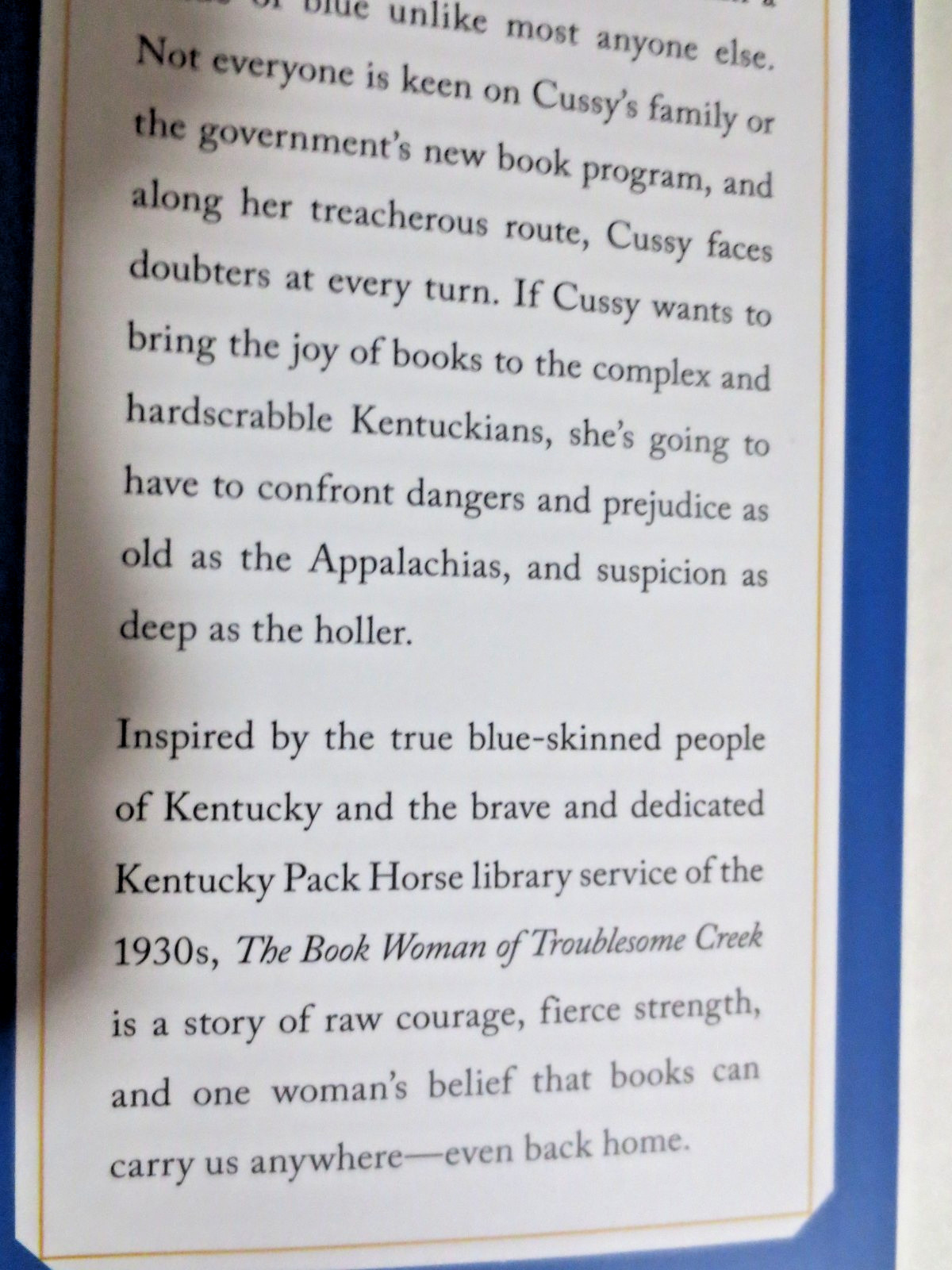 Book Woman of Troublesome Creek by Kim Michele Richardson Hardcover Dustcover