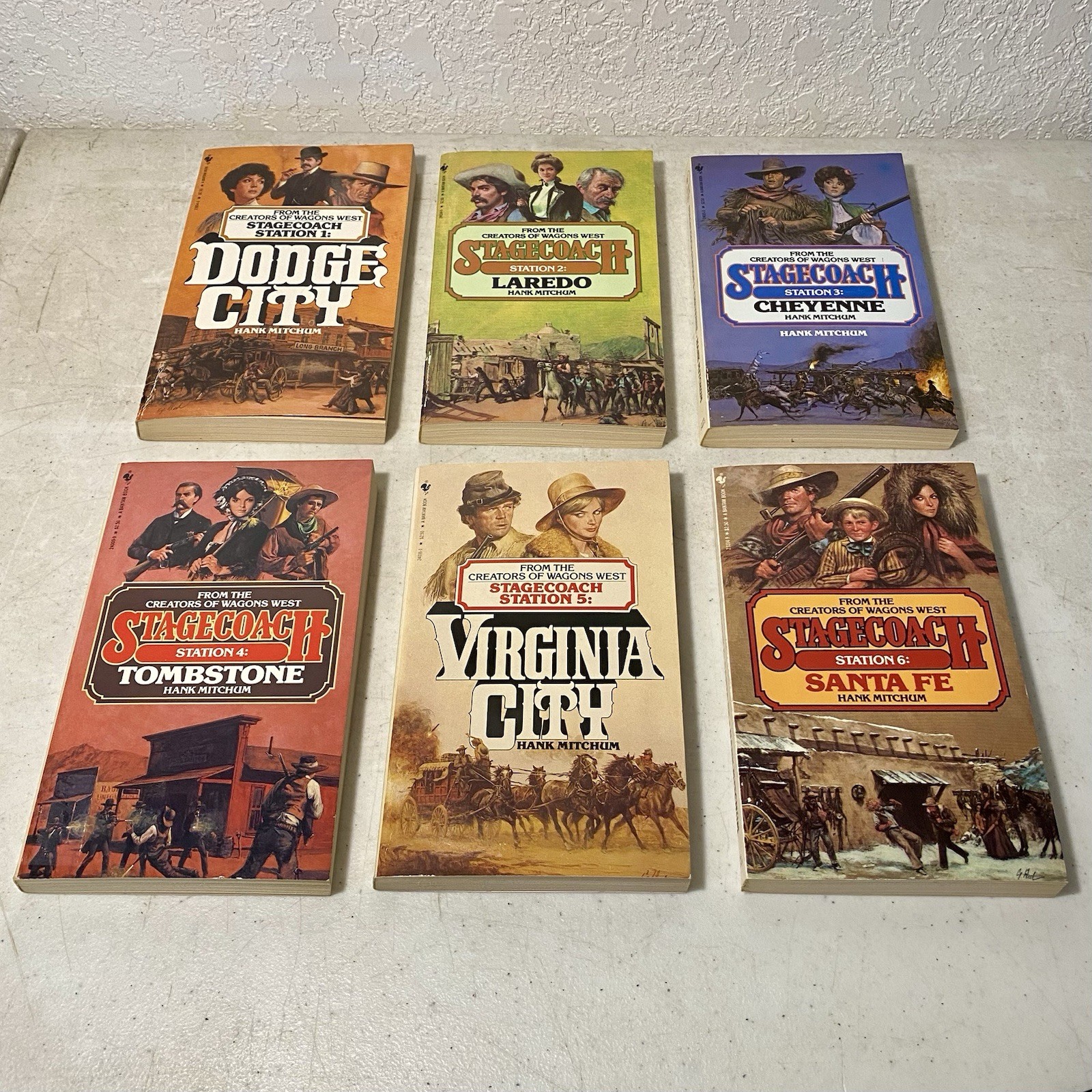 Stagecoach Station Book Lot of Volumes 1-6 Paperback Western Set by Hank Mitchum