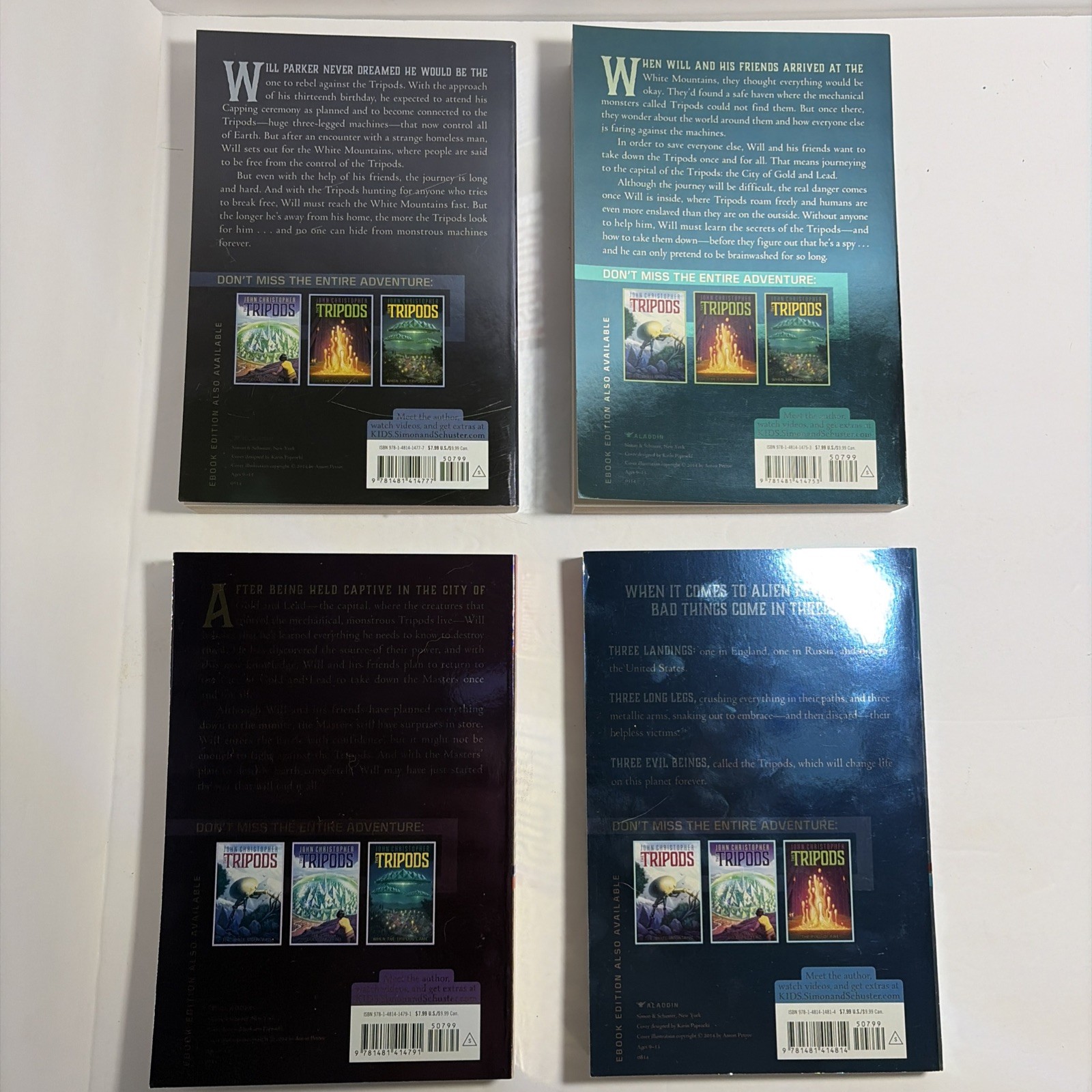 The Tripods Collection John Christopher 4 Book Box Set Aladdin PB YA Sci-Fi 2014