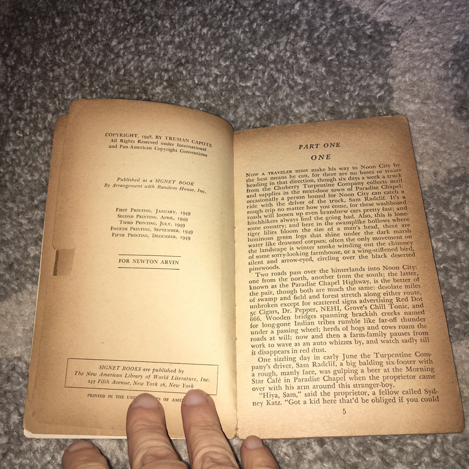 Vintage 1949 Signet Book Paperback Novel Other Voices Other Rooms Truman Capote