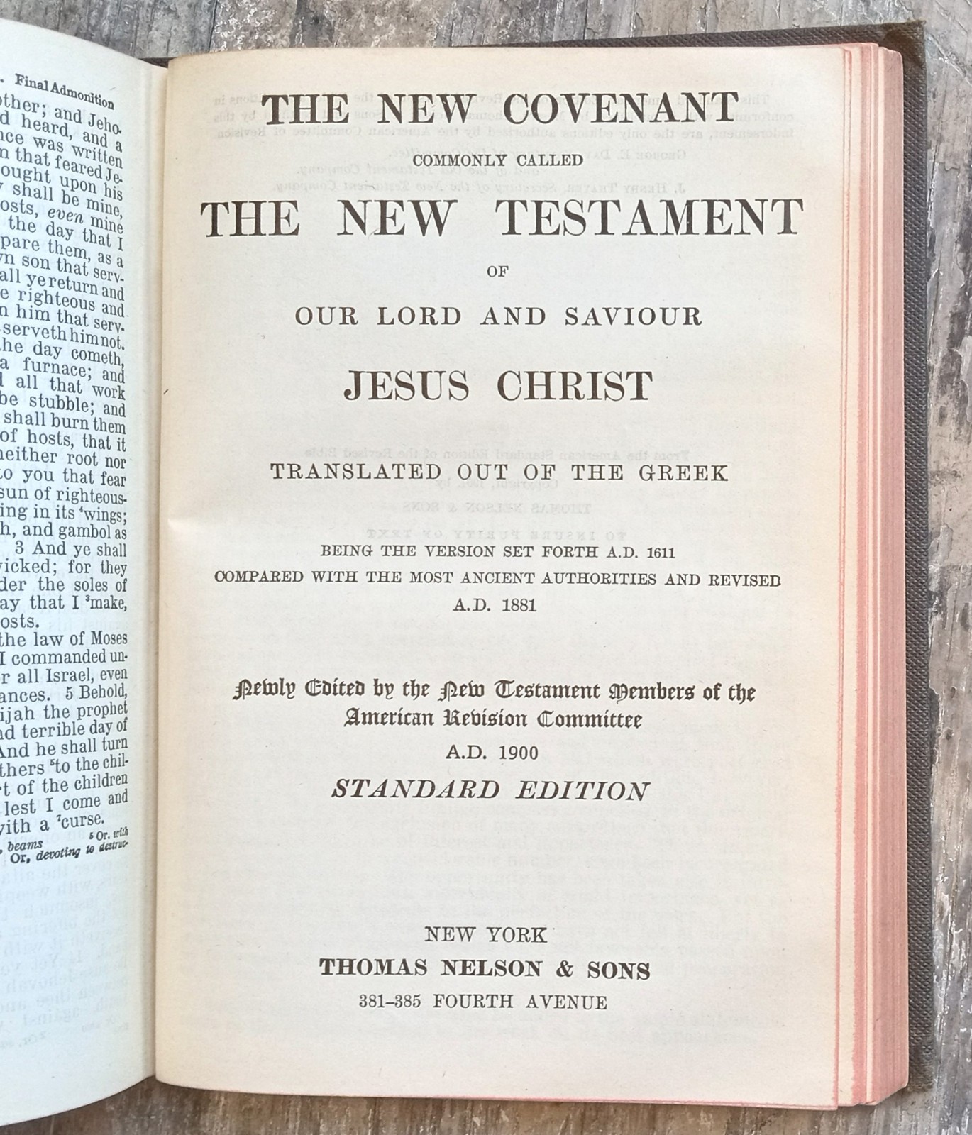 Holy Bible ~1901 Vintage HC~ Nelson (American Standard Version) Israel Christian