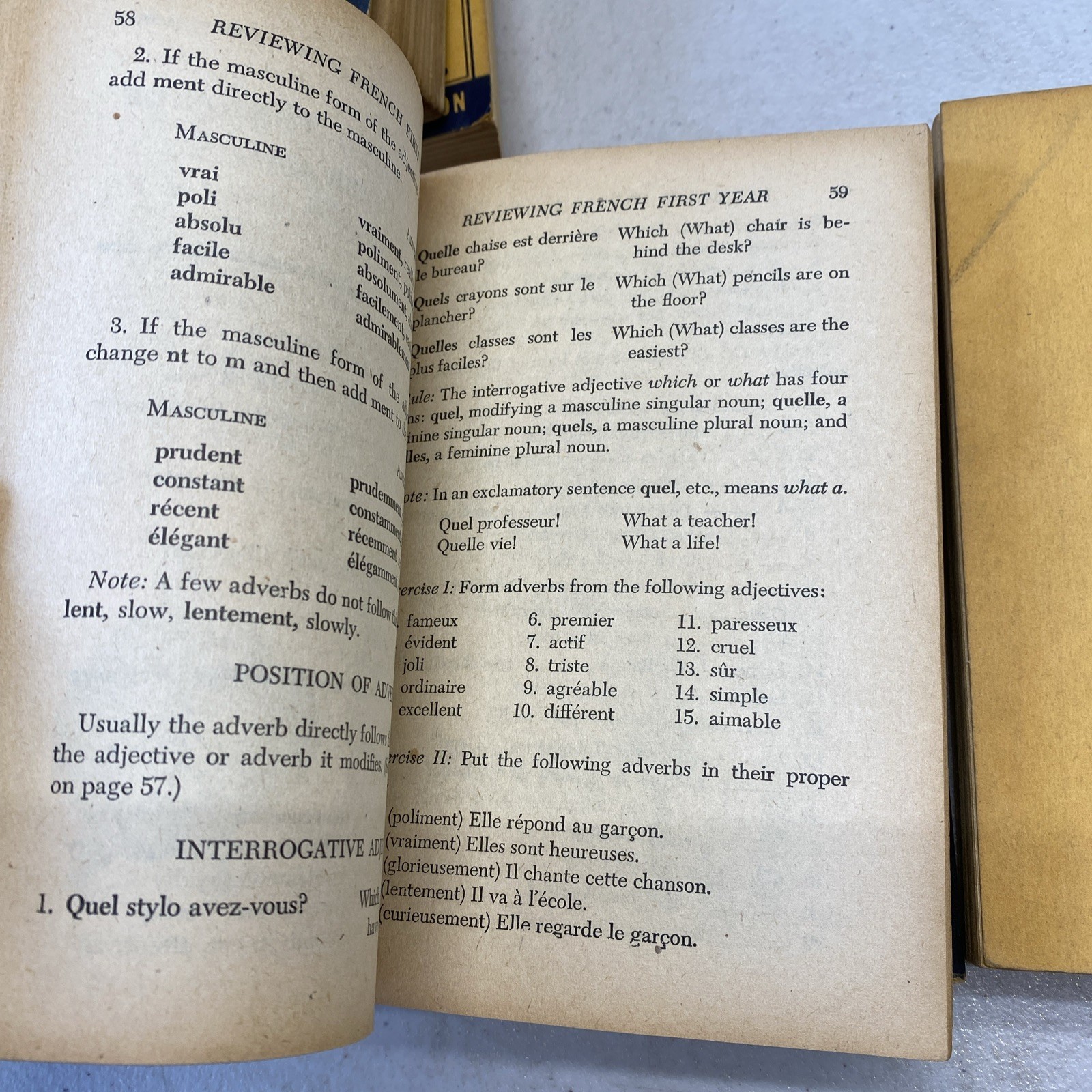 Lot Of 5! An Amsco School Publication Reviewing Physics Algebra French 1950s