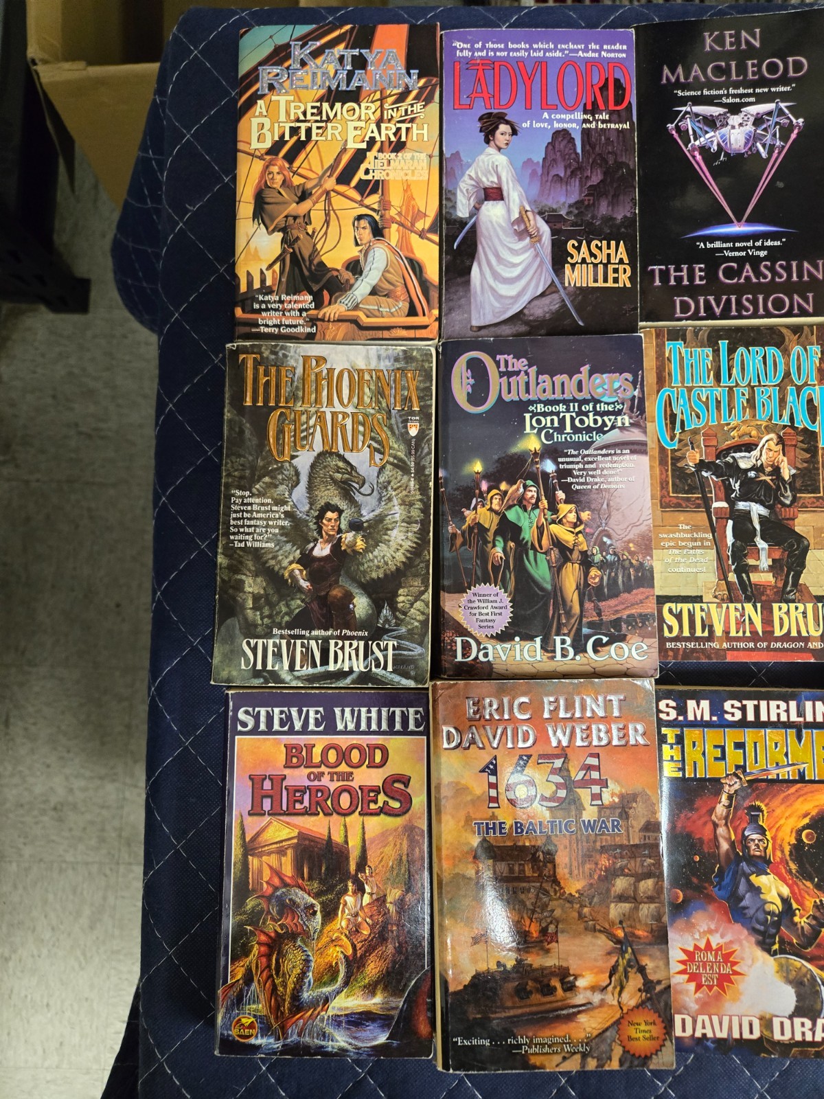 Lot of (24) Fantasy Sci Fi Paperback Books Tor Baen Roc Publishing