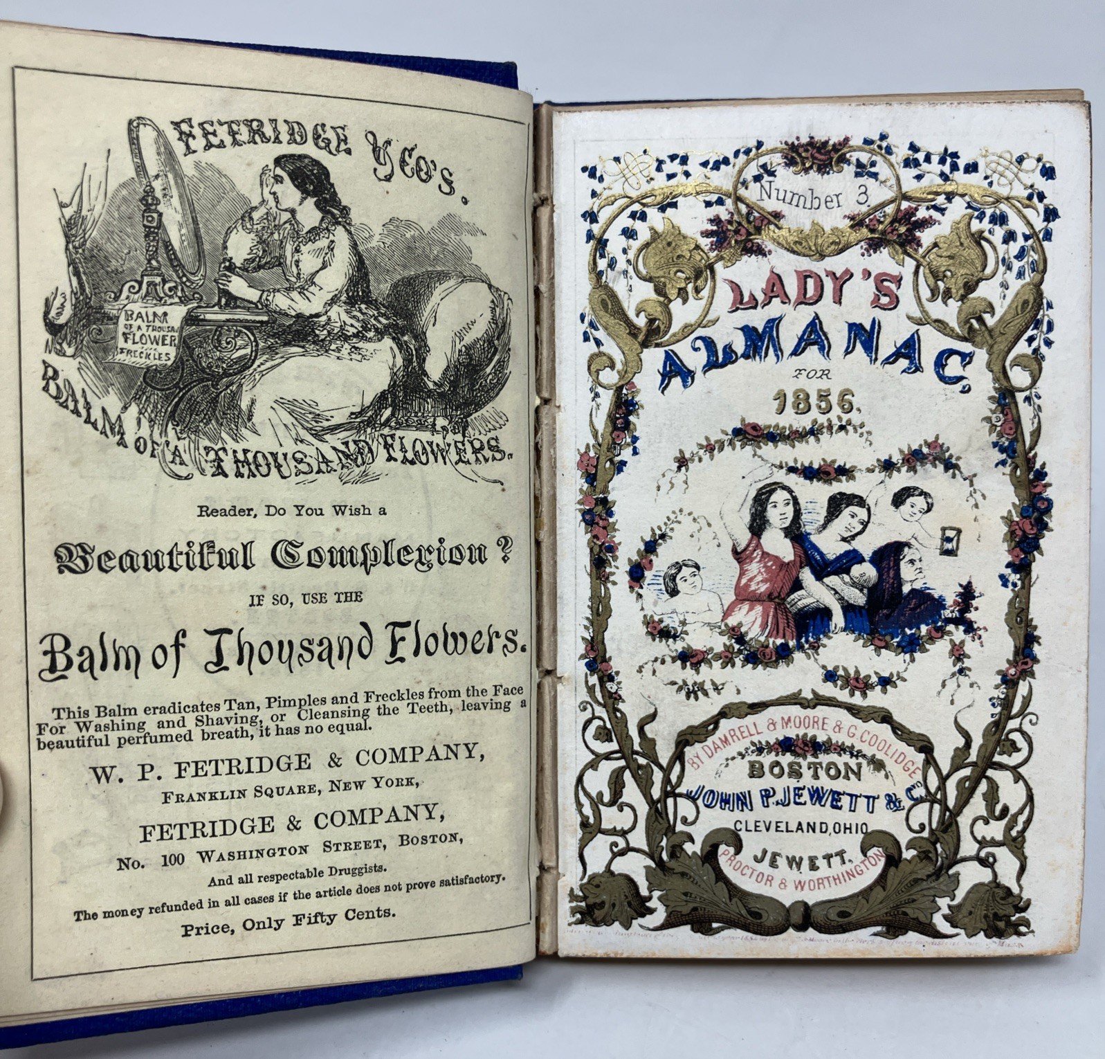 The Lady’s Almanac for 1856 Boston MA Miniature Book