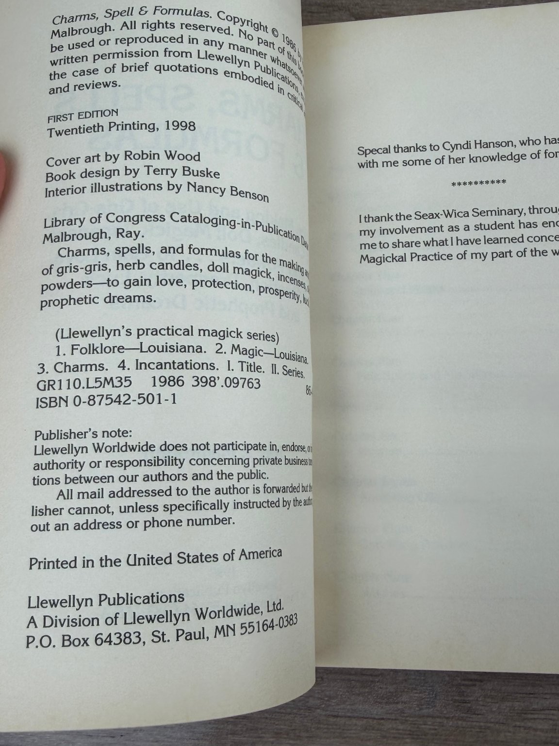 Charms, Spells & Formulas Ray T. Malbrough 1998 Practical Magick Hoodoo