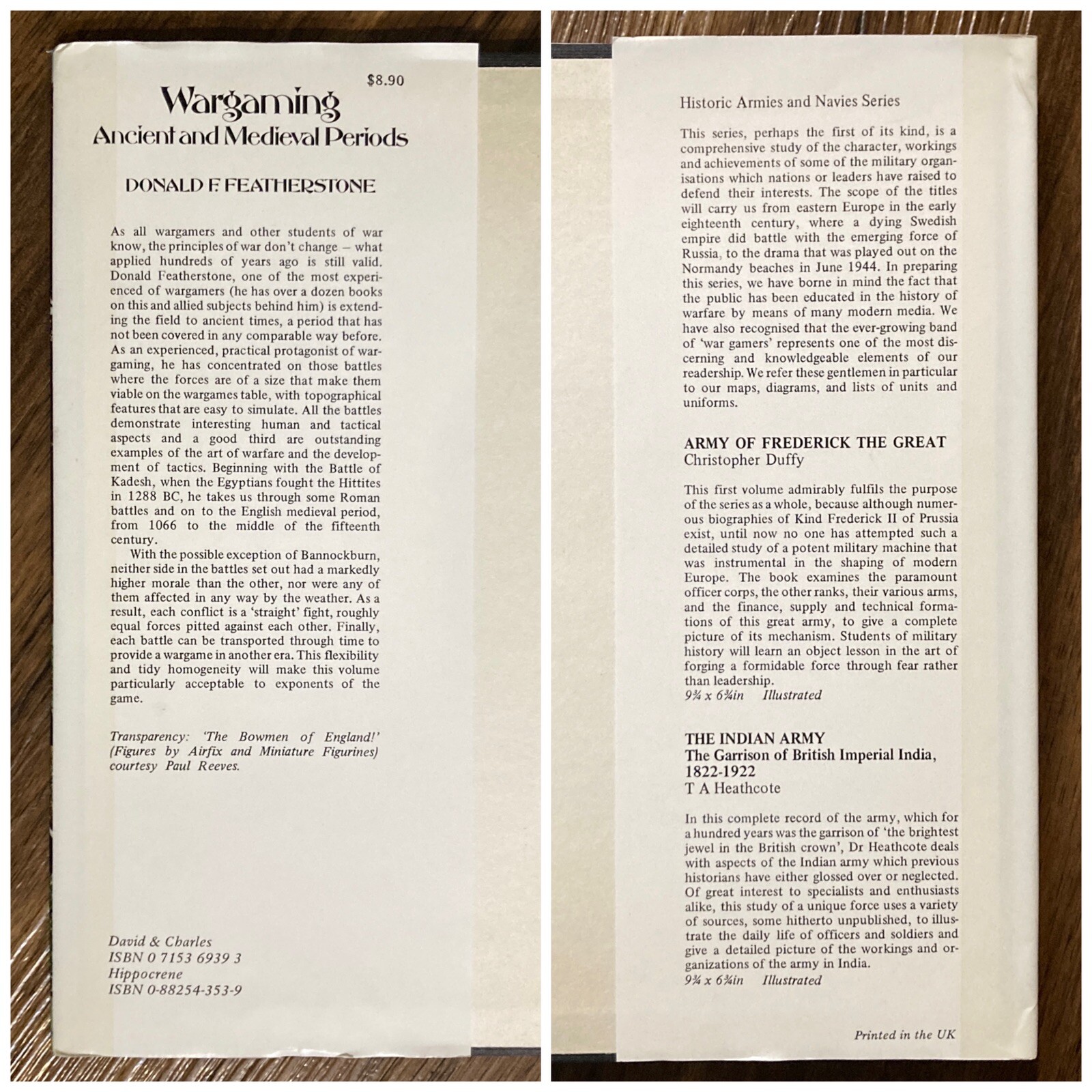 Wargaming Ancient & Medieval – Donald F. Featherstone (David & Charles 1975)