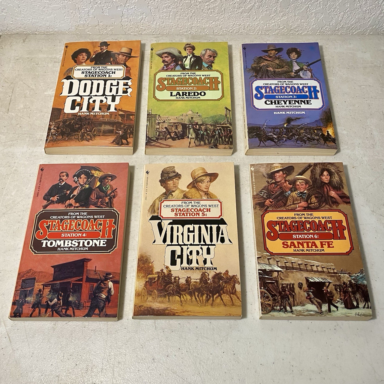 Stagecoach Station Book Lot of Volumes 1-6 Paperback Western Set by Hank Mitchum