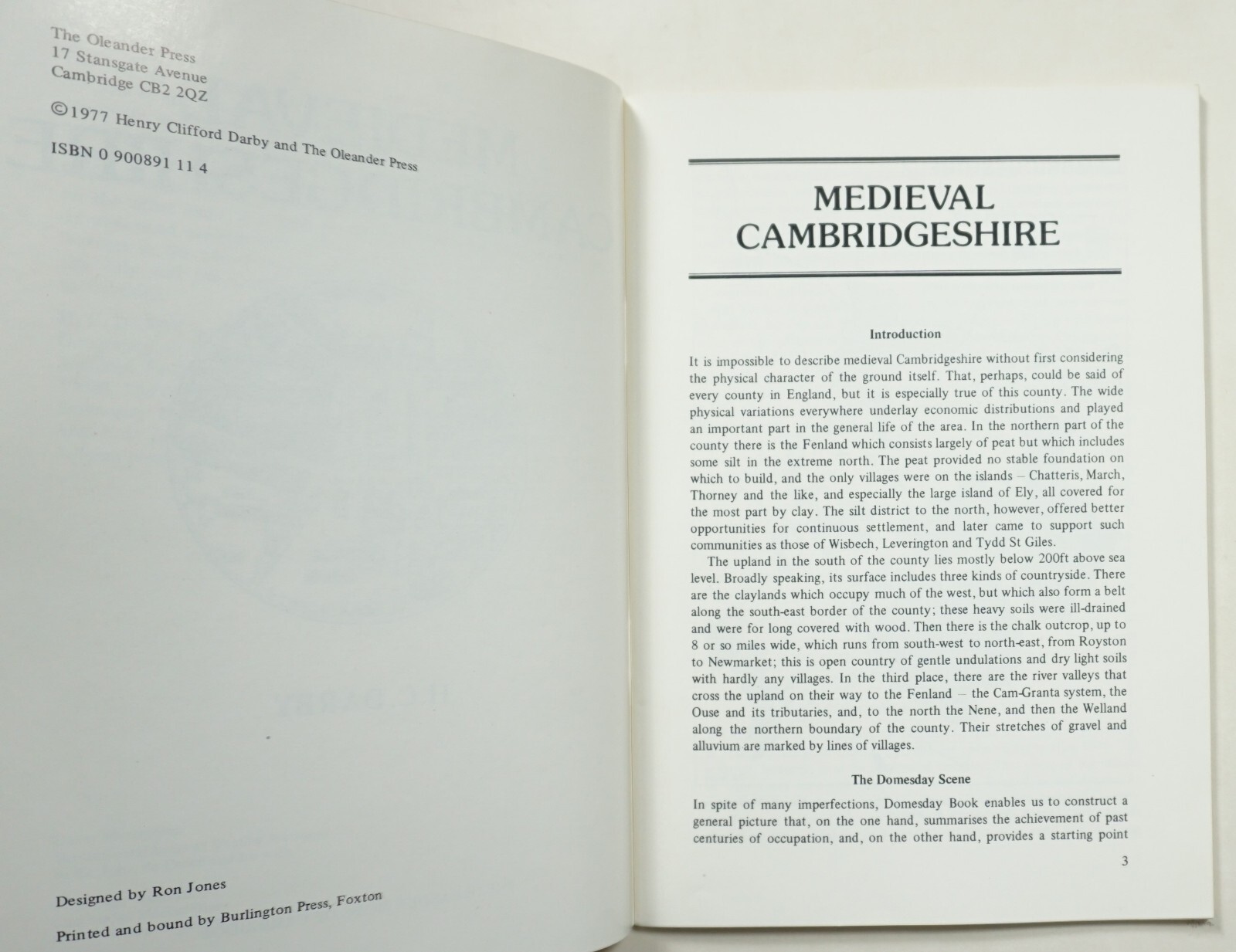 Medieval Cambridgeshire 1977 Darby History Economics England Middle Ages