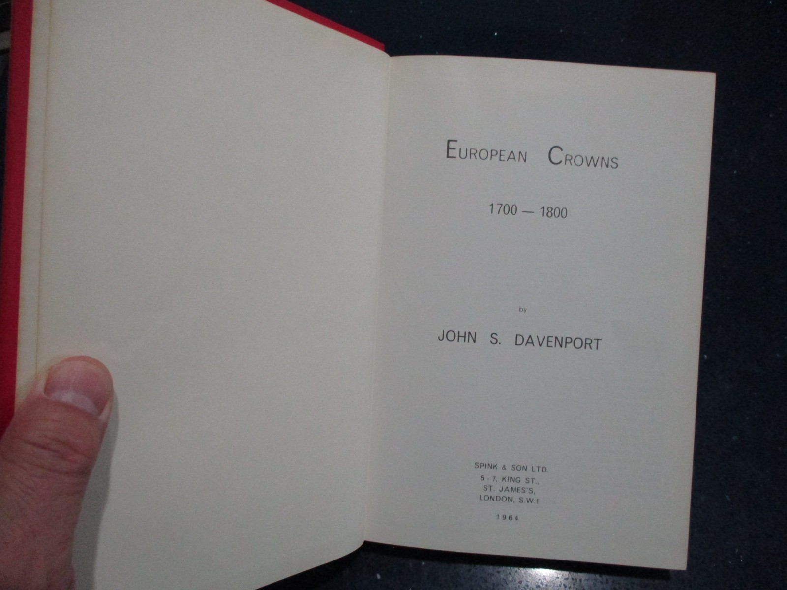 EUROPEAN CROWNS 1700-1800 Coin Book by John S Davenport w/ ORIGINAL VALUE SHEET!