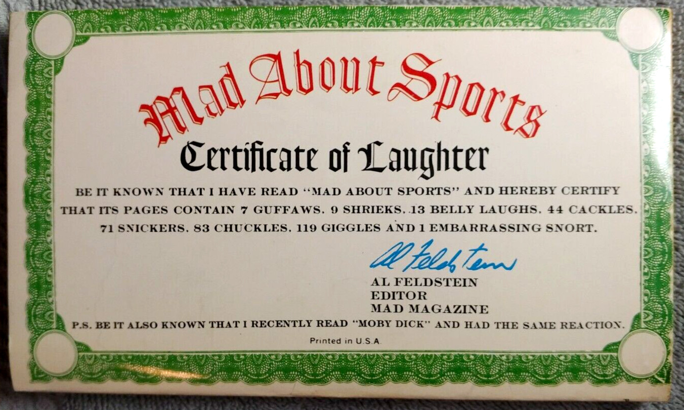 Mad About Sports Warner Paperback Library Edition 1972 First Printing Fine +