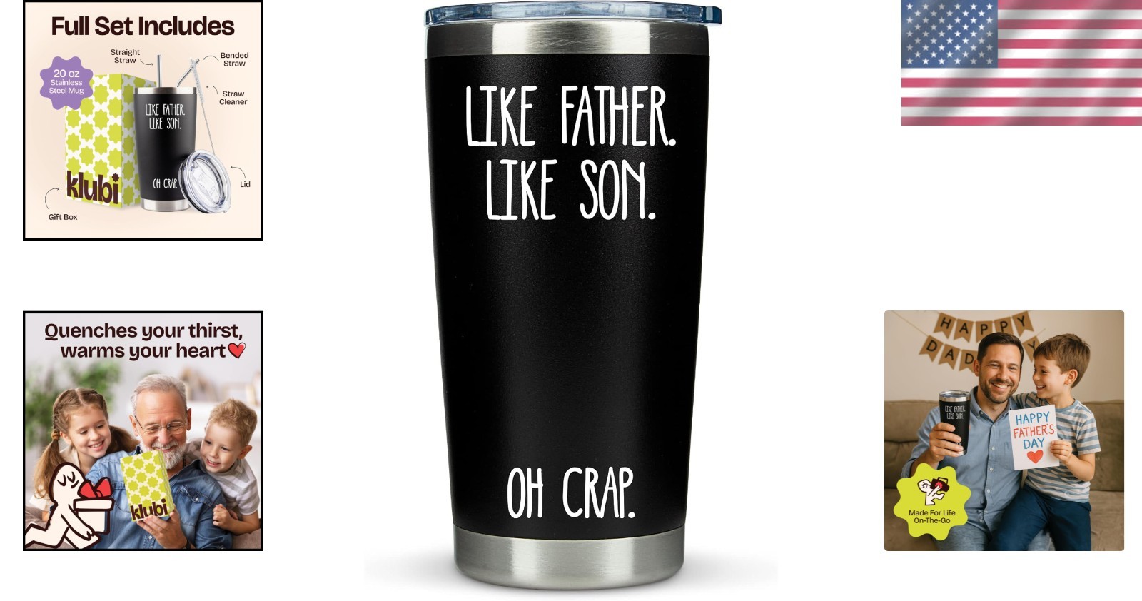 20oz Insulated Tumbler – Perfect Gift for Dads – Like Father Like Son Cup