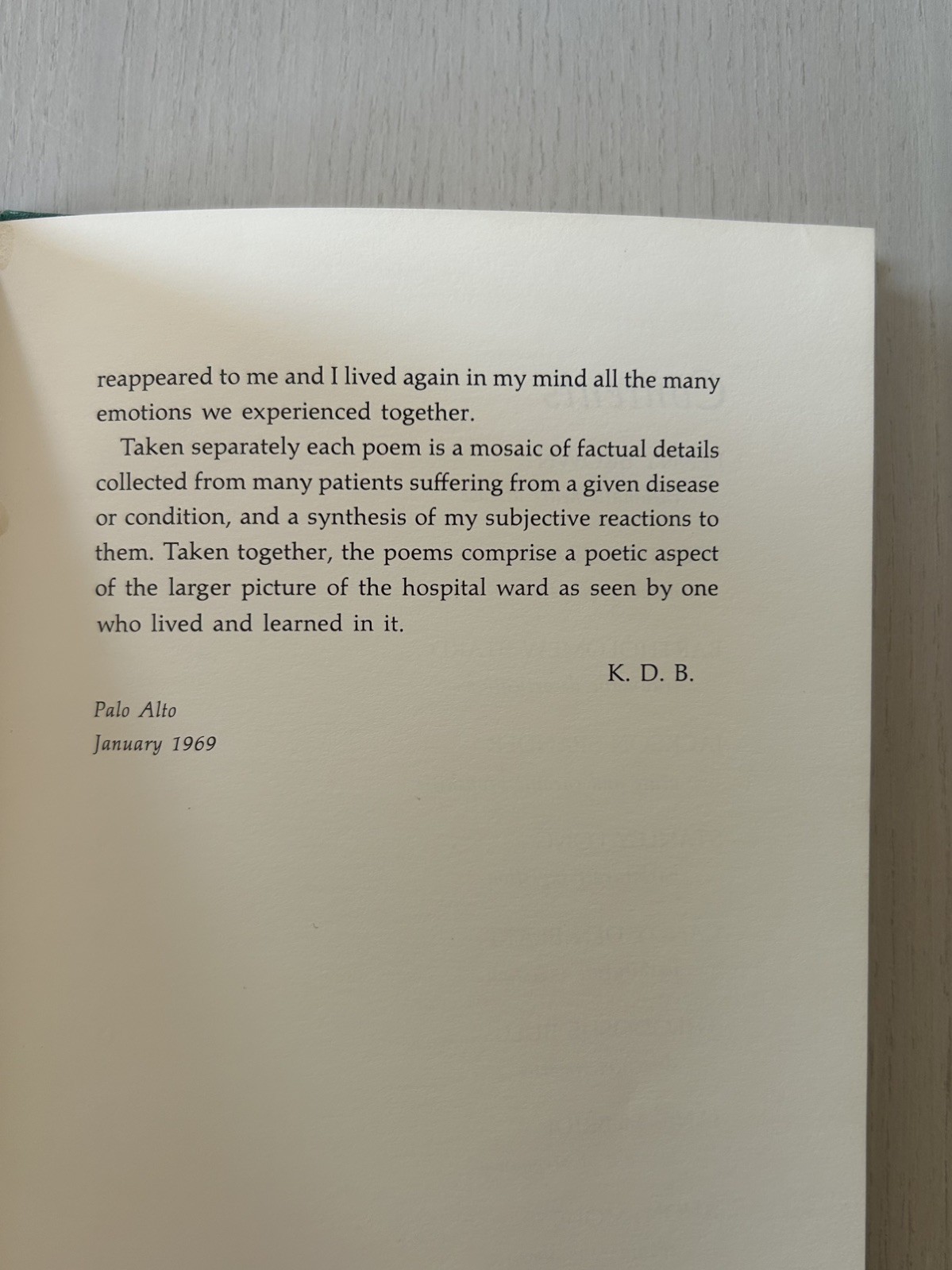 Vintage Medical Poetry Book WARD ROUNDS by K. D. Beernink M.D. Hospital Poems