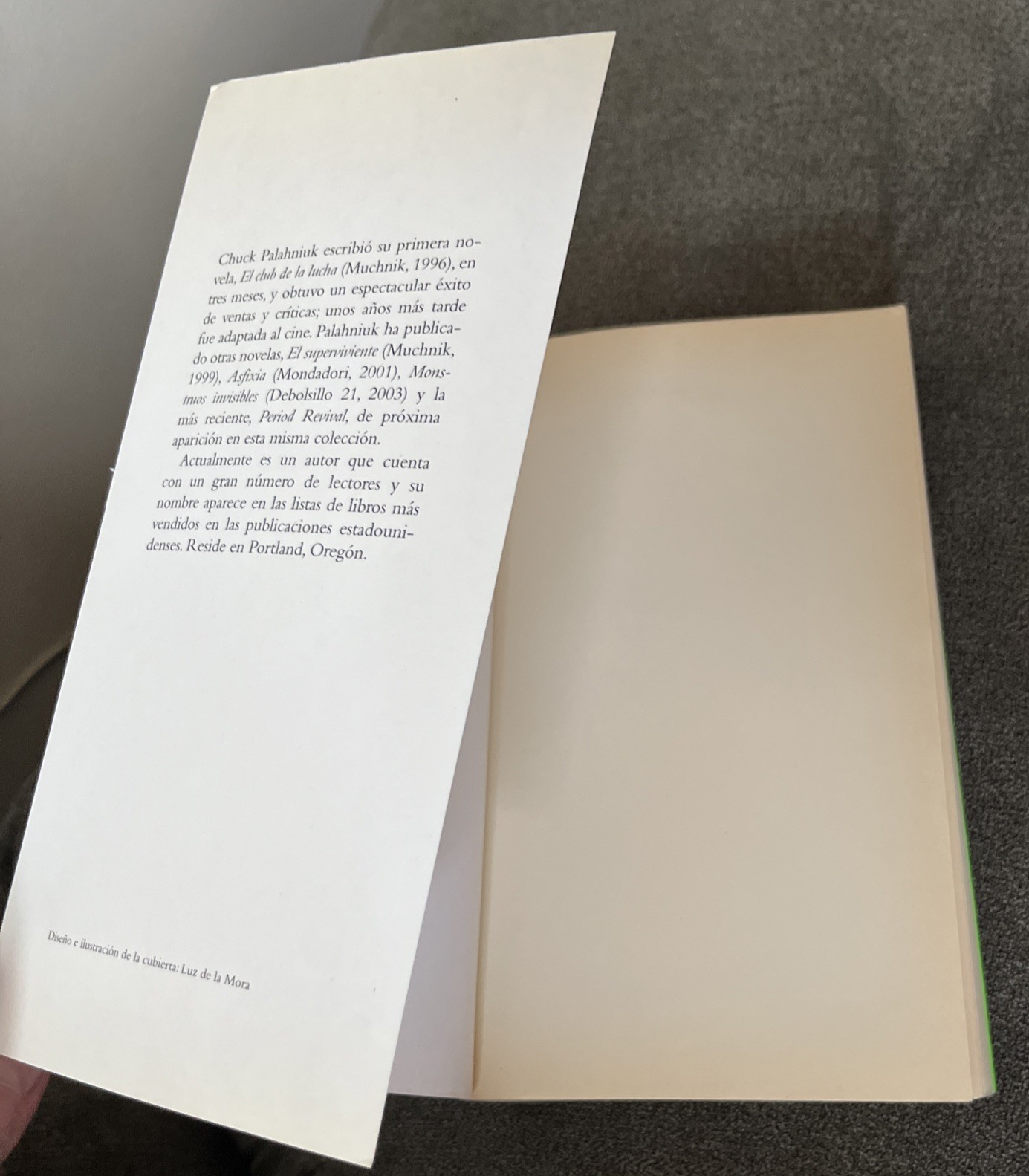 Signed Chuck Palahniuk Nana Lullaby 2003 Mondadori French Flap PB