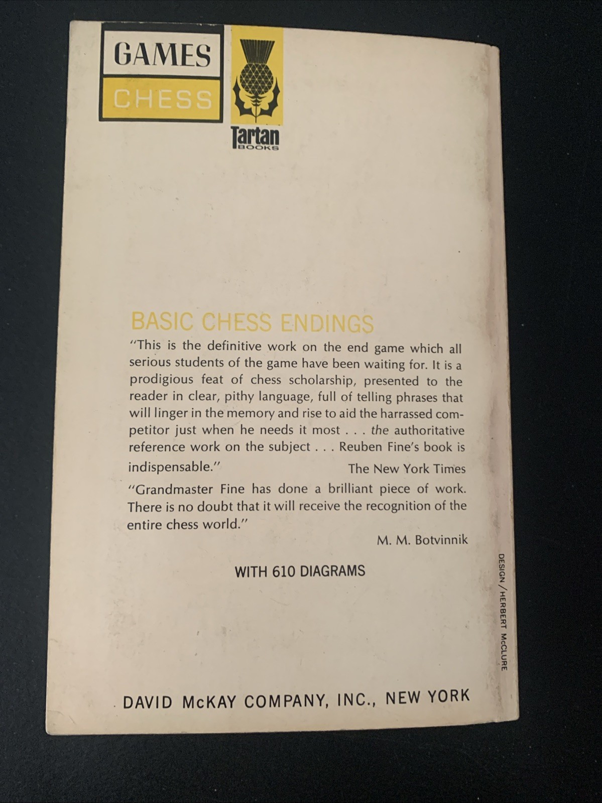 Basic Chess Endings by Reuben Fine 1972 Trade Paperback Revised Edition