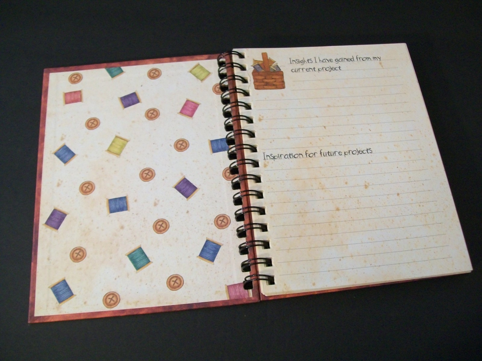 A Quilter’s Journal Hardcover Wire Bound Record Keeping Book 2001