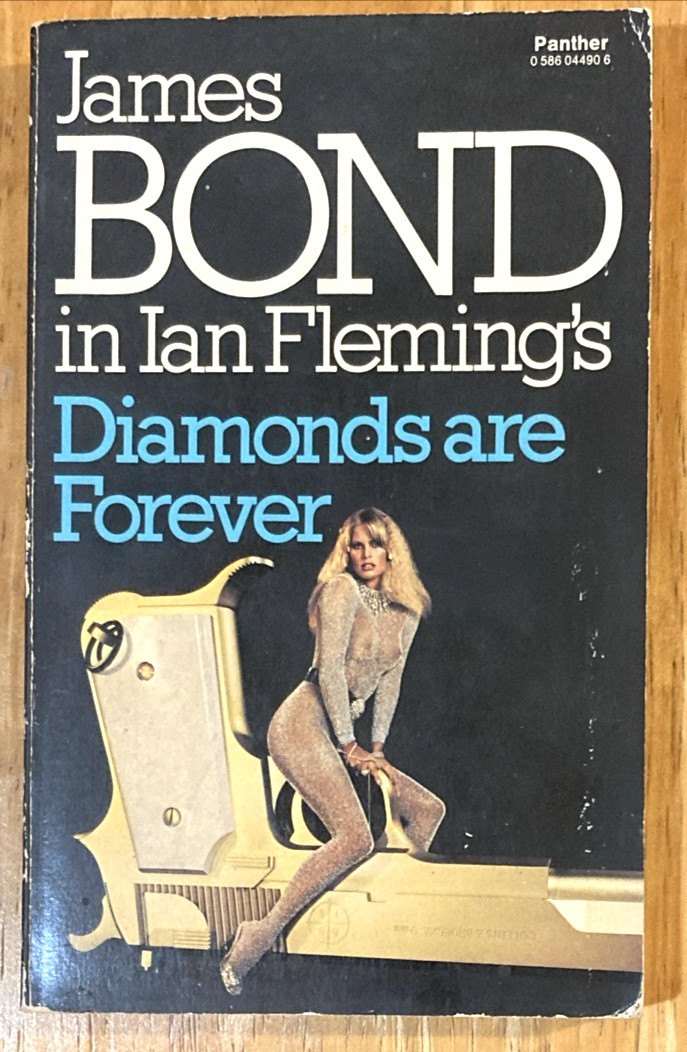 James Bond Ian Fleming Diamonds Are Forever Panther Paperback 1977 Girl on Gun