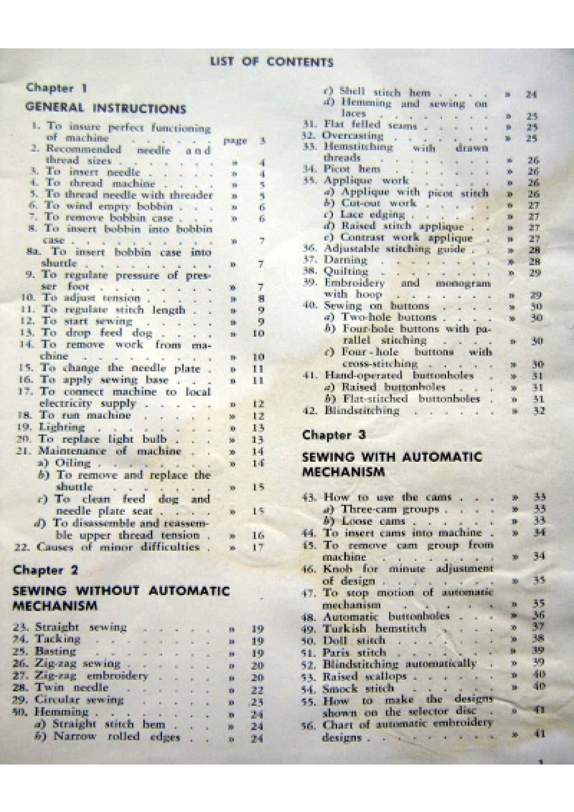 NECCHI Lycia 524 522 Sewing Machine Instruction Manual – WIRE BOUND – COVERS