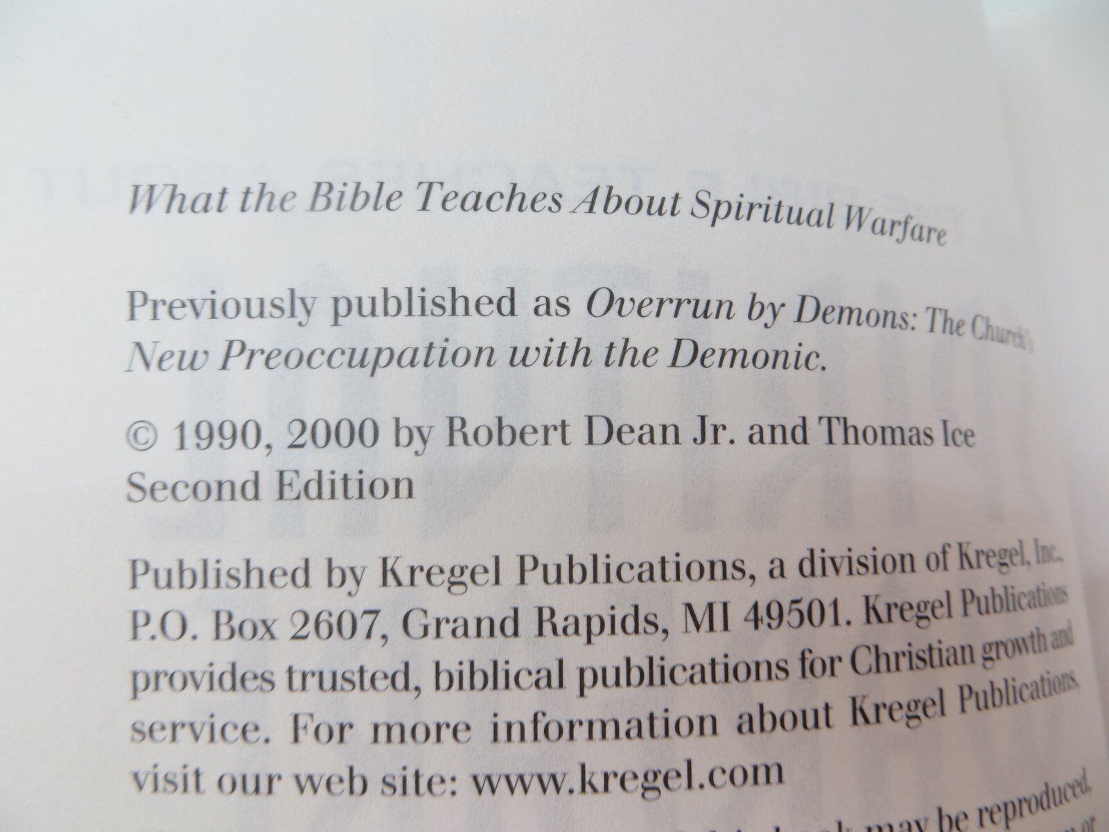 What The Bible Teaches About SPIRITUAL WARFARE by Robert Dean Jr. and Thomas Ice