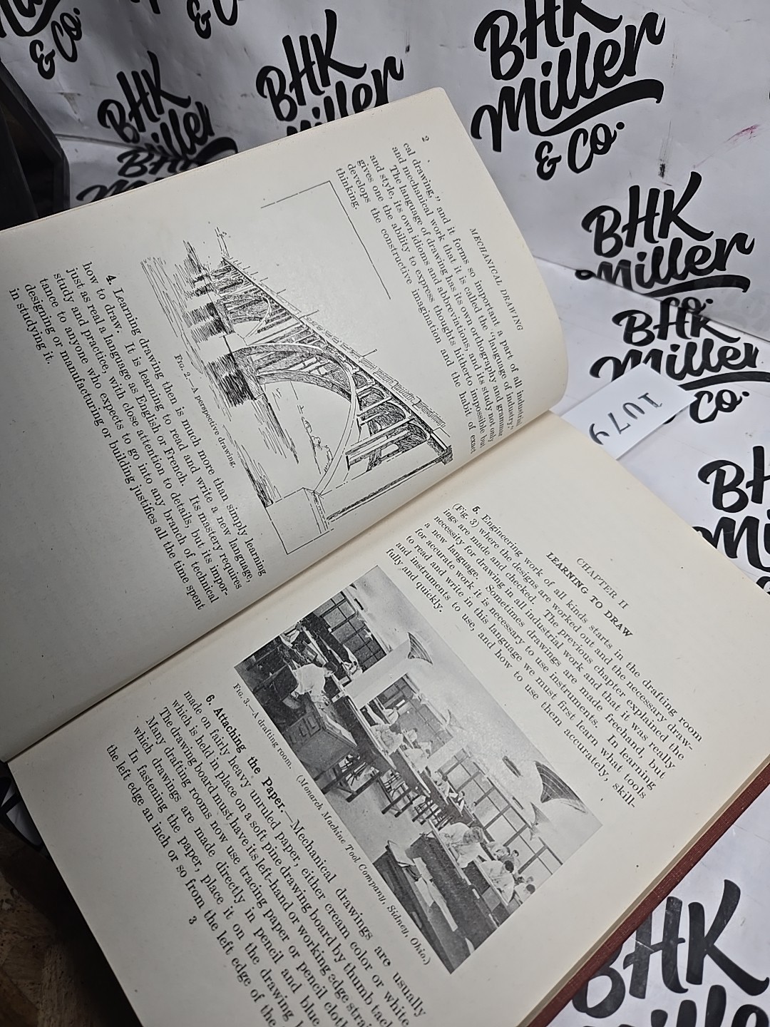 Vintage 1940 Mechanical Drawing by French Hardcover Book