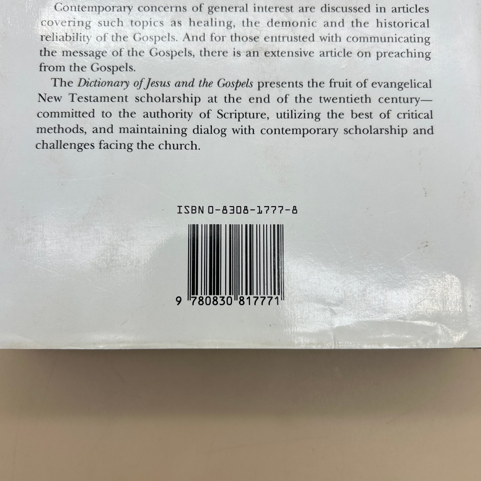 Dictionary of Jesus and Gospels Green McKnight Marshall 1992 InterVarsity Press