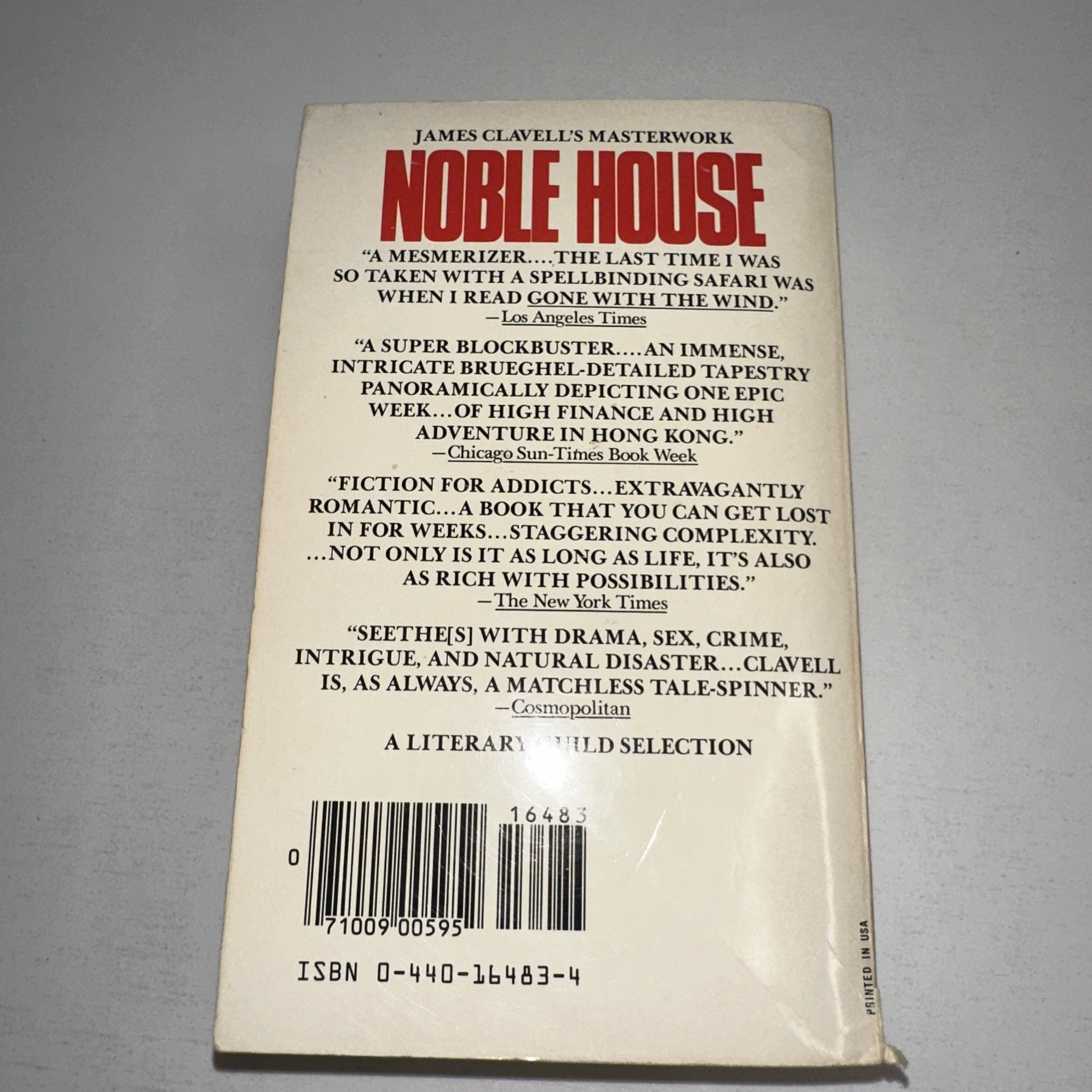 Noble House A Novel of Japan James Clavell Vintage Dell Edition 1982 PB