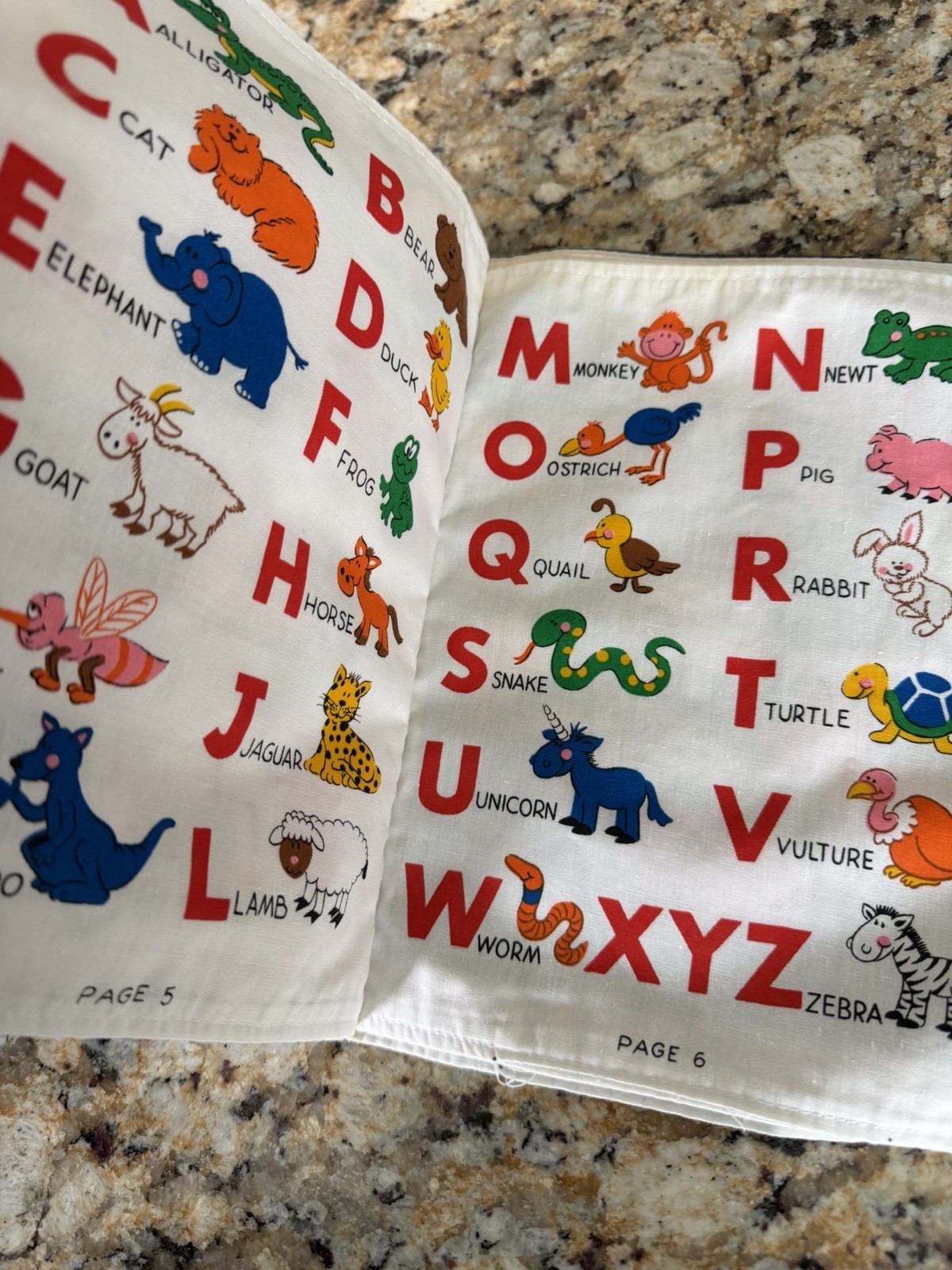 Teacher’s Pets Fabric Learning Book 10.5×8″ Personalized Vintage 1980’s.