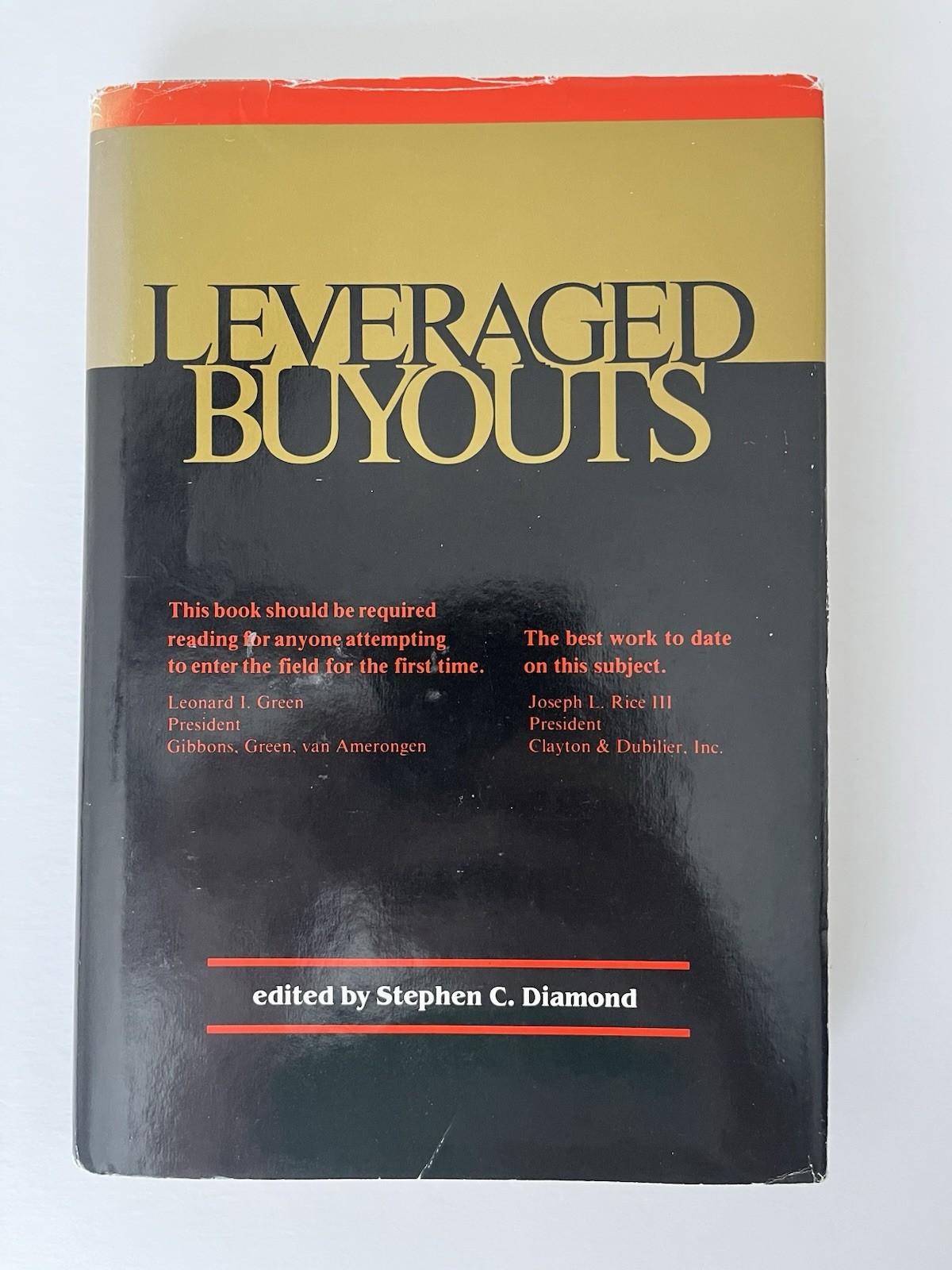 Leveraged Buyouts — Stephen C. Diamond — Hardcover w/ Dust Jacket — Corporate Fi