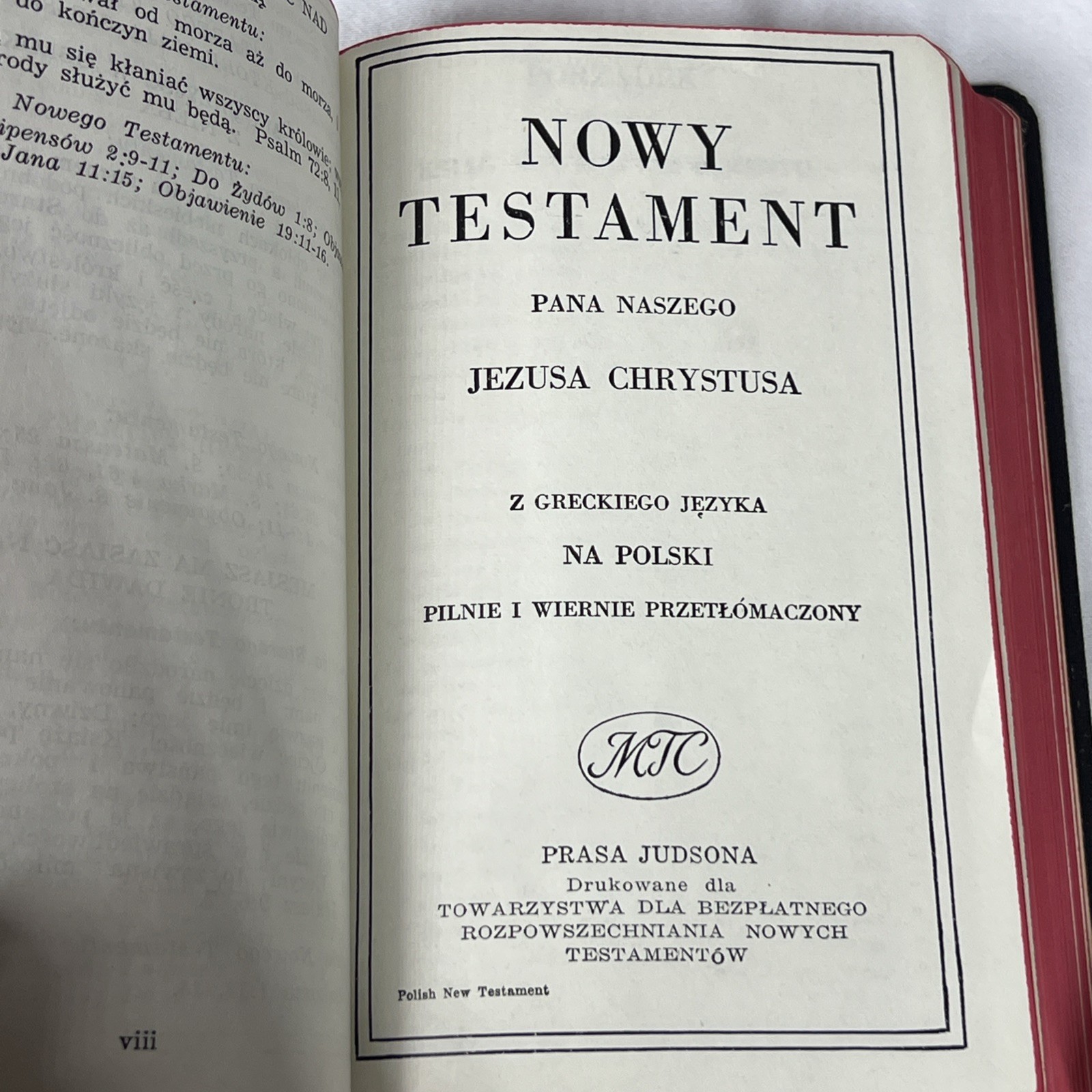New Testament: Nowy Testament Polish Script Font Bible 6.25″x4″ NOS
