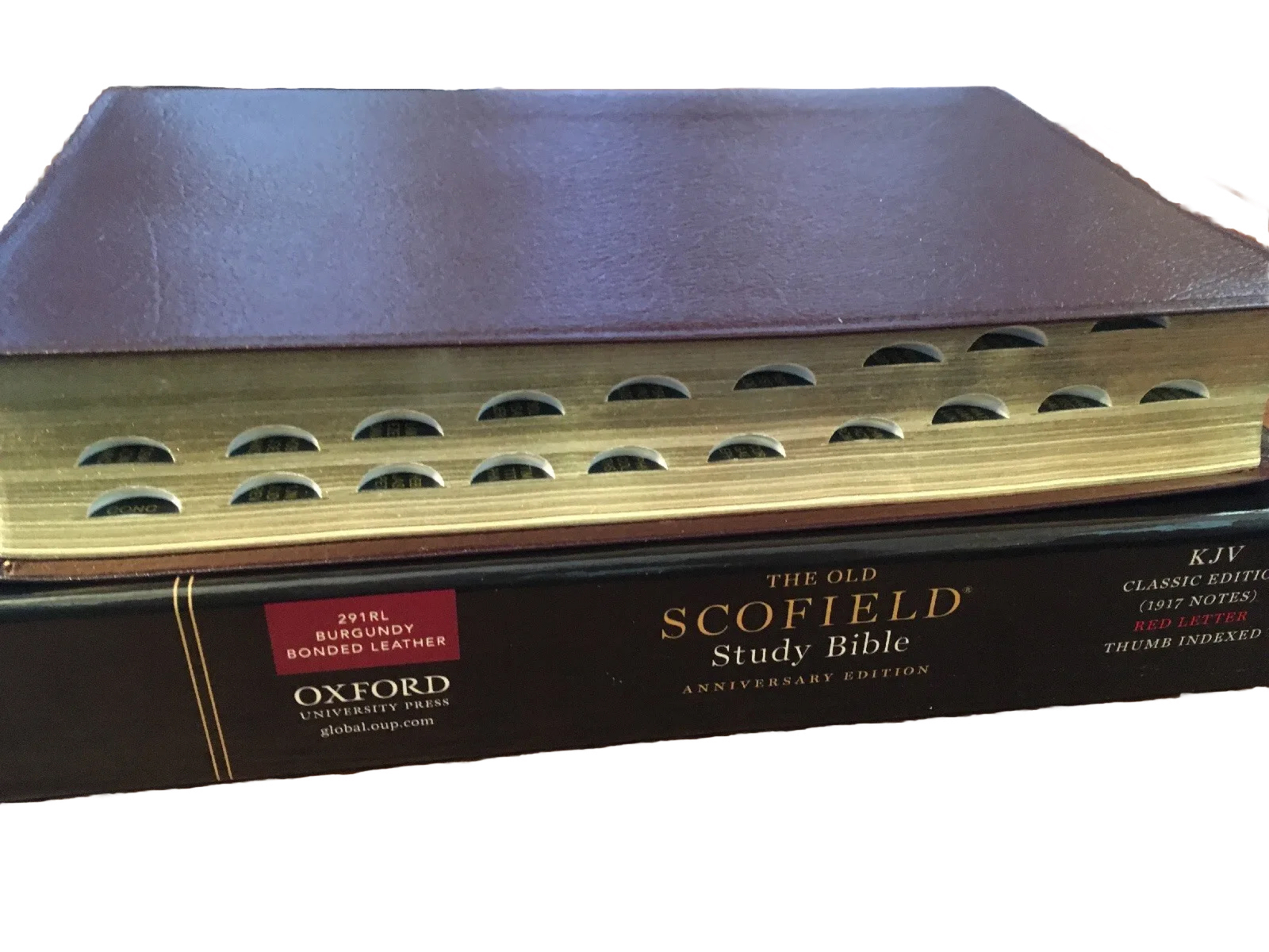 Leather KJV Old Scofield Study Bible 1917 notes Red letter Thumb-Indexed