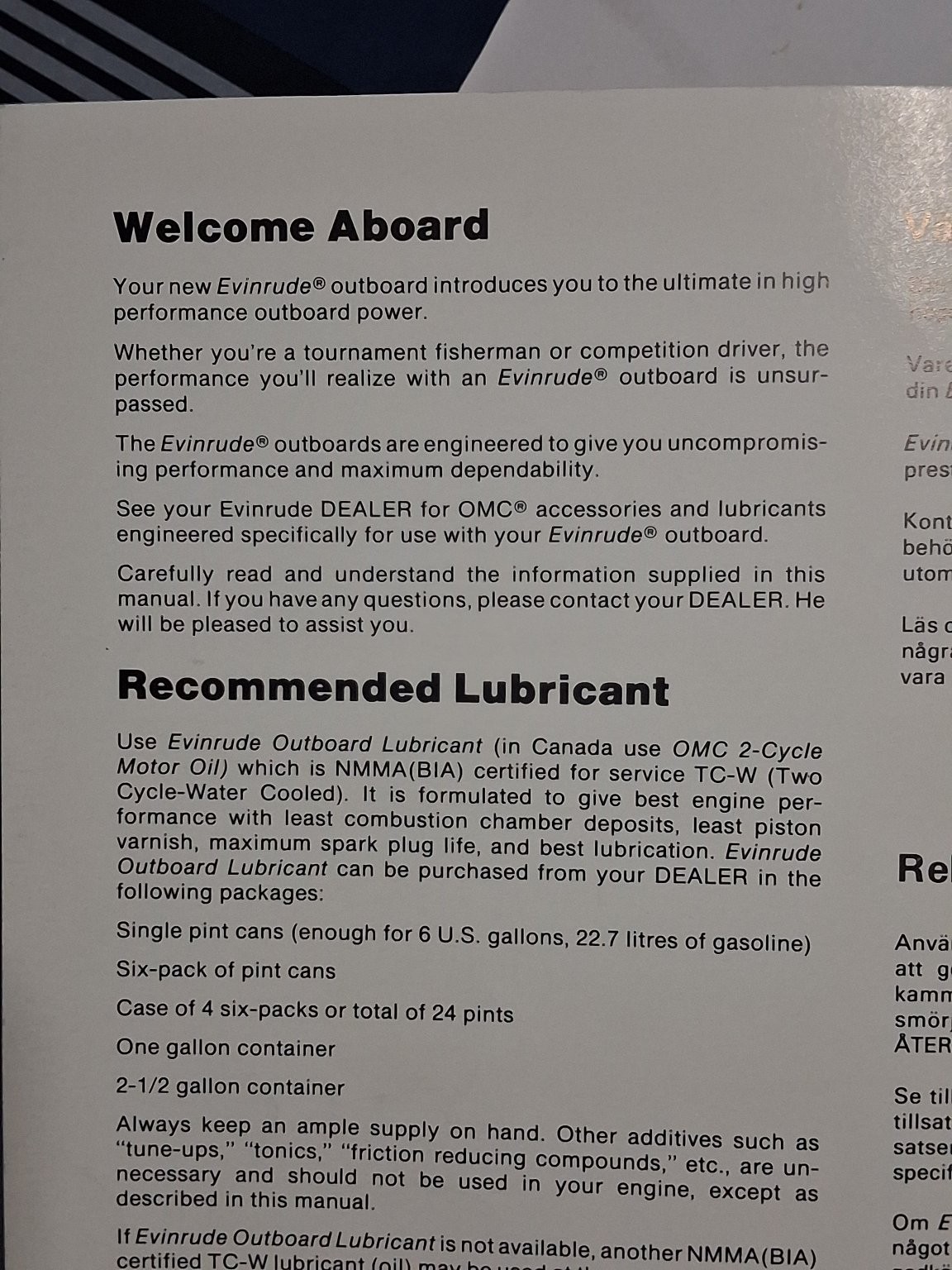 Evinrude XP 150/175 Outboard Motor Manual 1987 Multilingual OMC