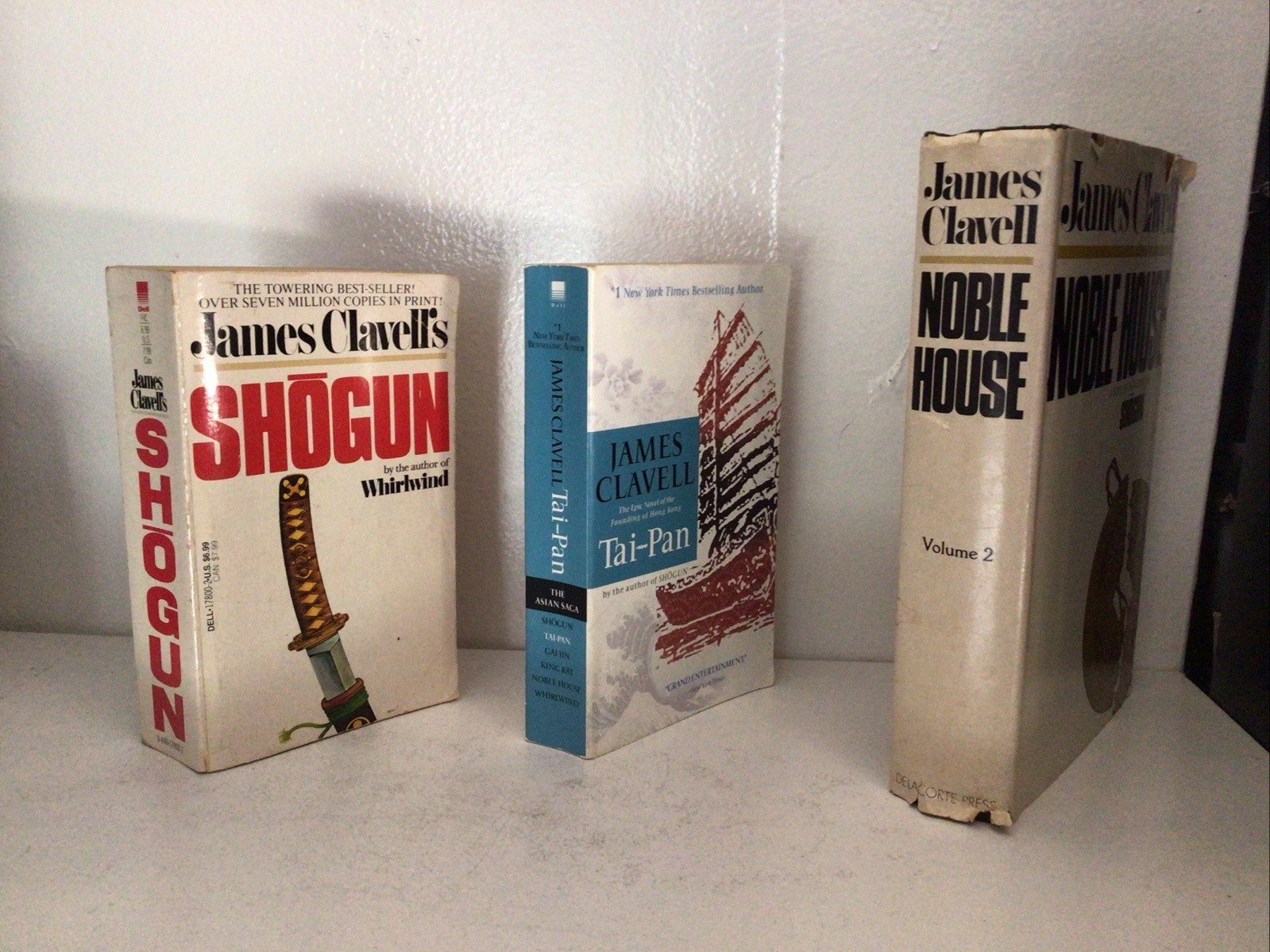 James Clavell Book Lot of 3 (2MM/1HC) Shogun, TaiPan,,Noble House