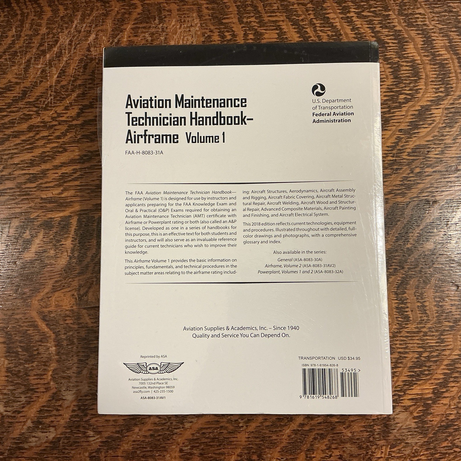 Aviation Maintenance Technician Handbook: Airframe, Volume 1, New Sealed