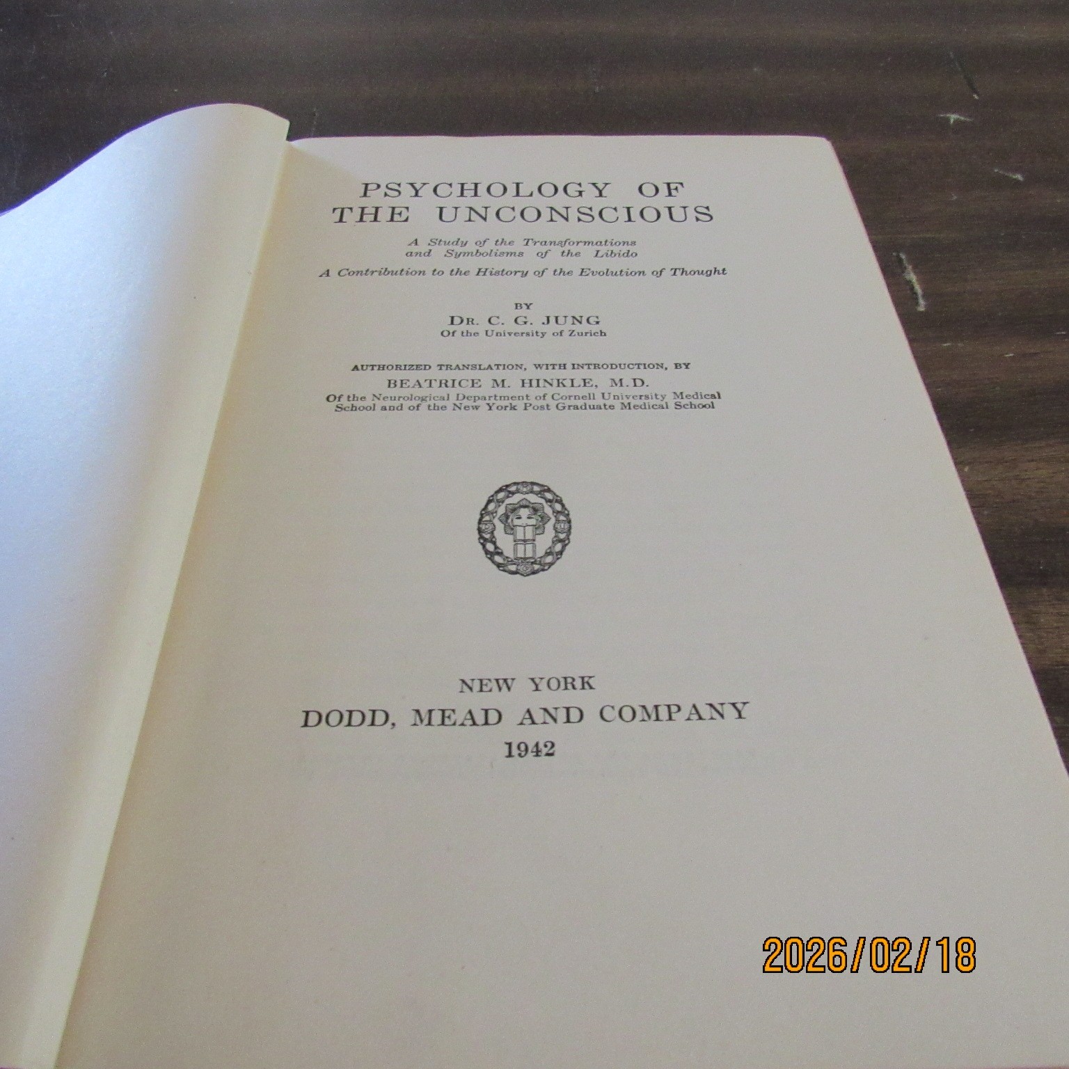 Psychology of the Unconscious-C.G. Jung-Beatrice Hinkle-HC-1942-Carl