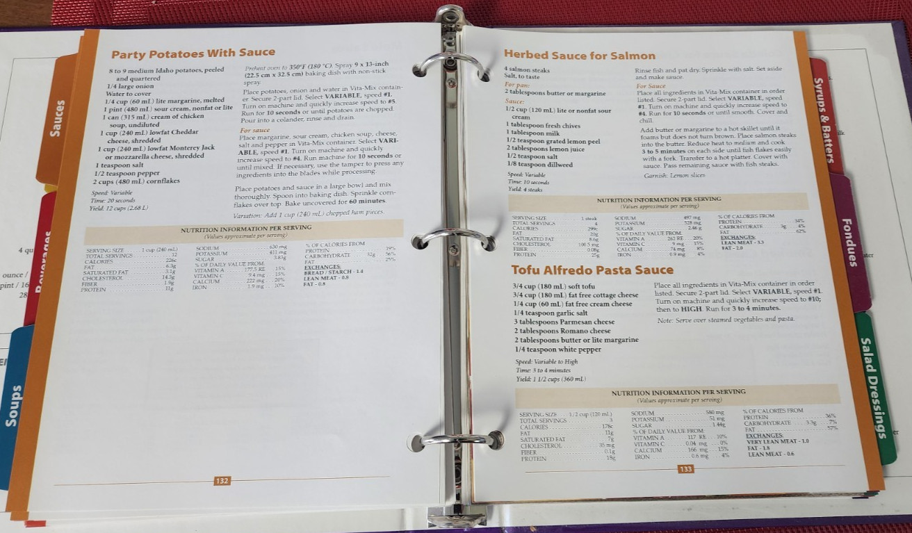 Vita-Mix XTN-208A 3-Ring Cookbook + Owner’s Manual Whole Foods Recipes 3 Ring HB
