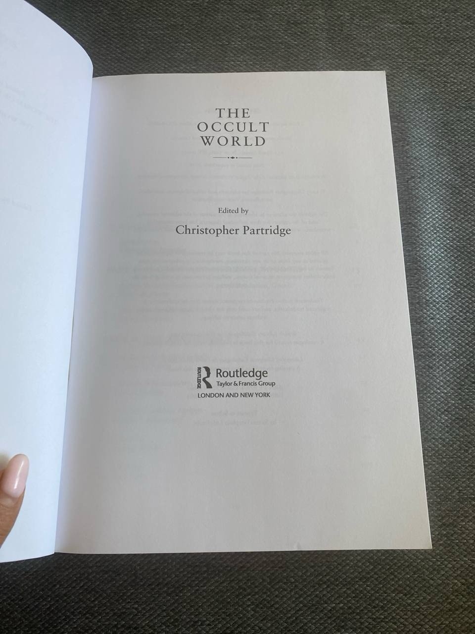 The Occult World Edited By Christopher Partridge Book
