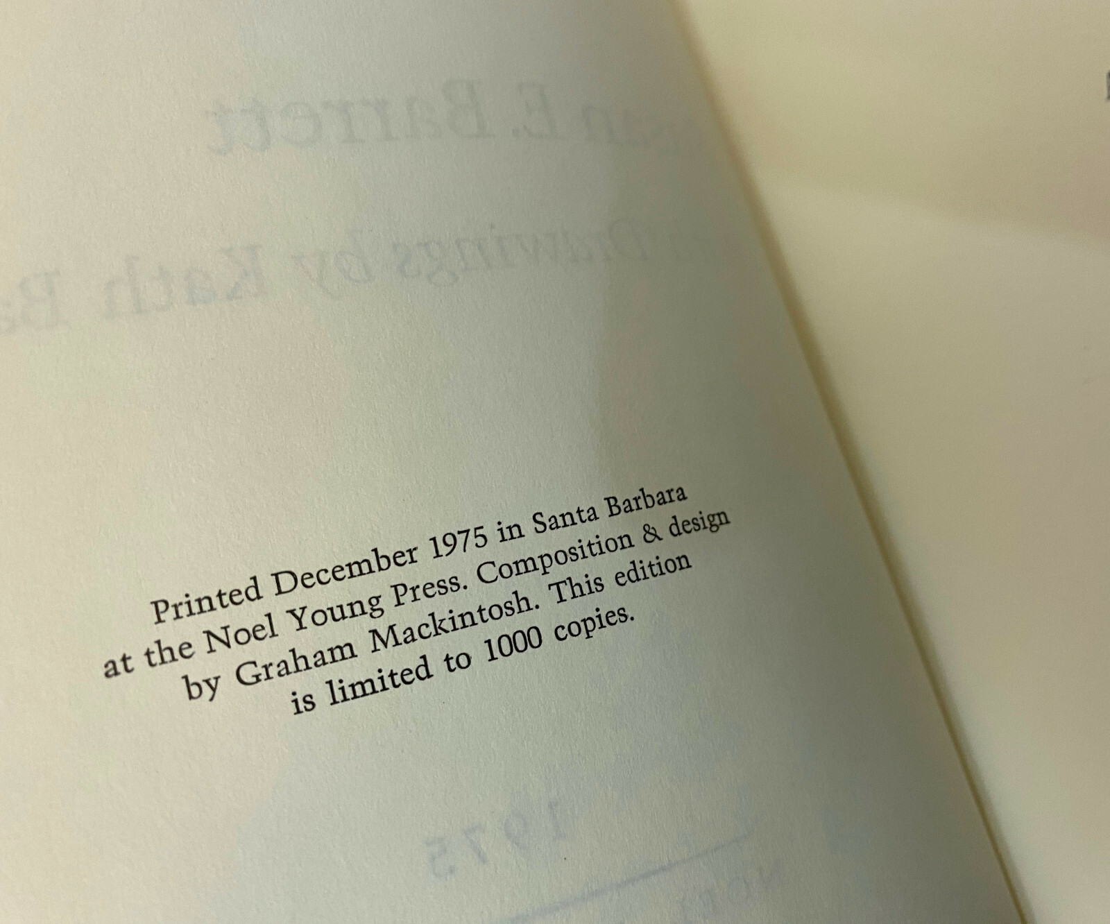 Susan BARRETT — Inbetween Yesterday (Poetry) — 1975 Noel Young — SIGNED