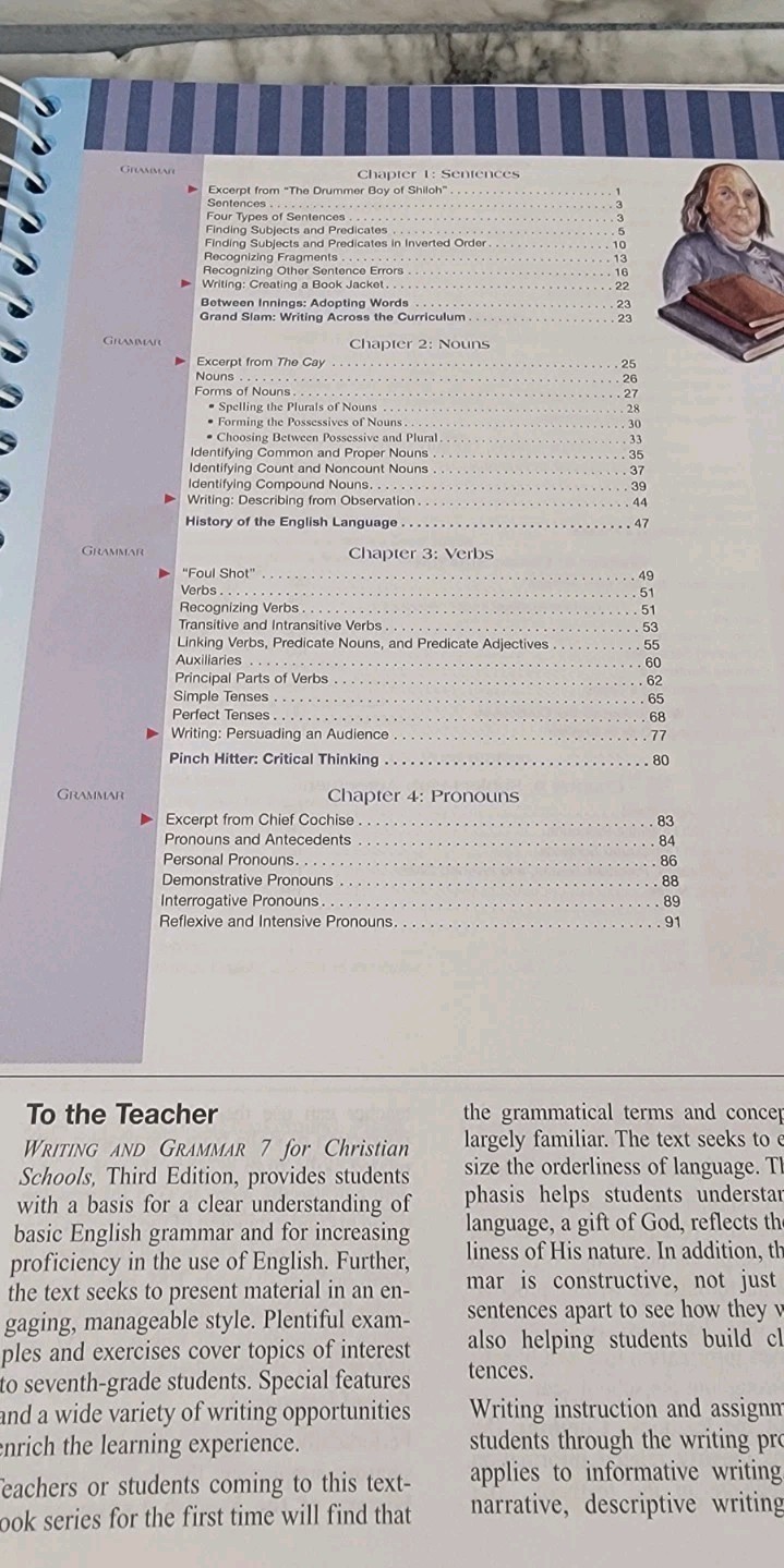 Writing & Grammar 7 Teacher’s Edition CD-Rom Included 3rd Edition BJU Press