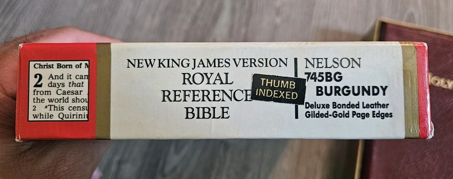 1983 Nelson NKJV Red Letter Bonded Leather Imperial Reference Bible Gilded 745BG