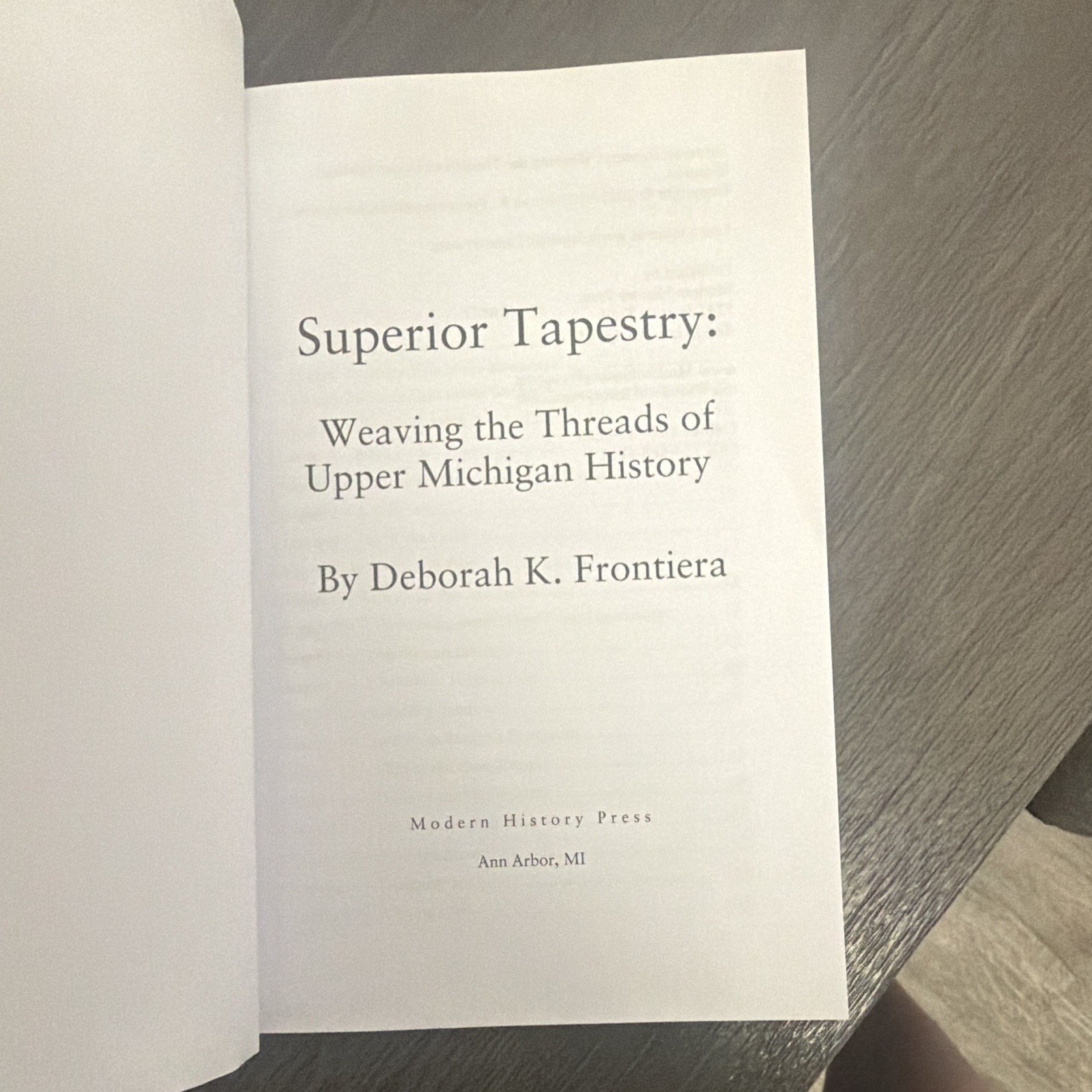 Deborah K. Frontiera Superior Tapestry Upper Michigan History TPB 2021