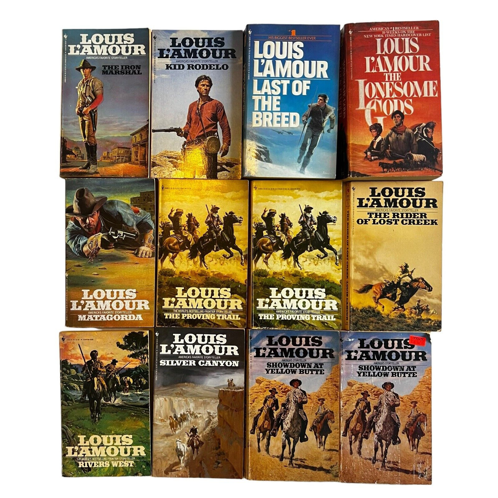 Set of 55 Louis Lamour Paperback Mixed Titles, Various Conditions, All Readable
