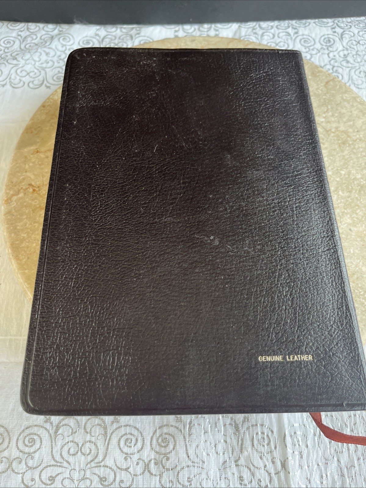 1976 KJV Holy Bible Giant Print References Concordance Red Letter Leather Book