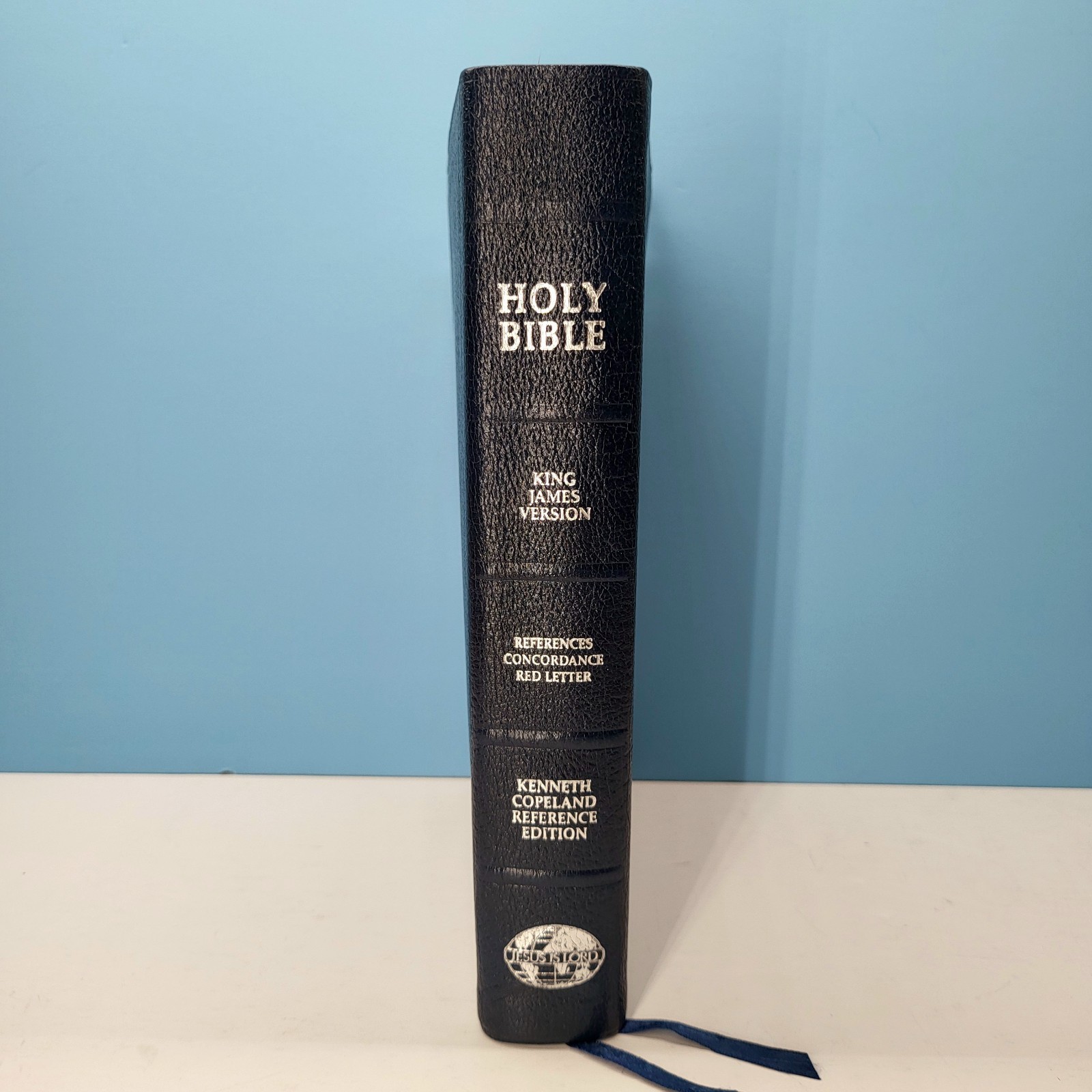Kenneth Copeland Bible 1991 Genuine Leather Navy Blue Reference Concordance KJV