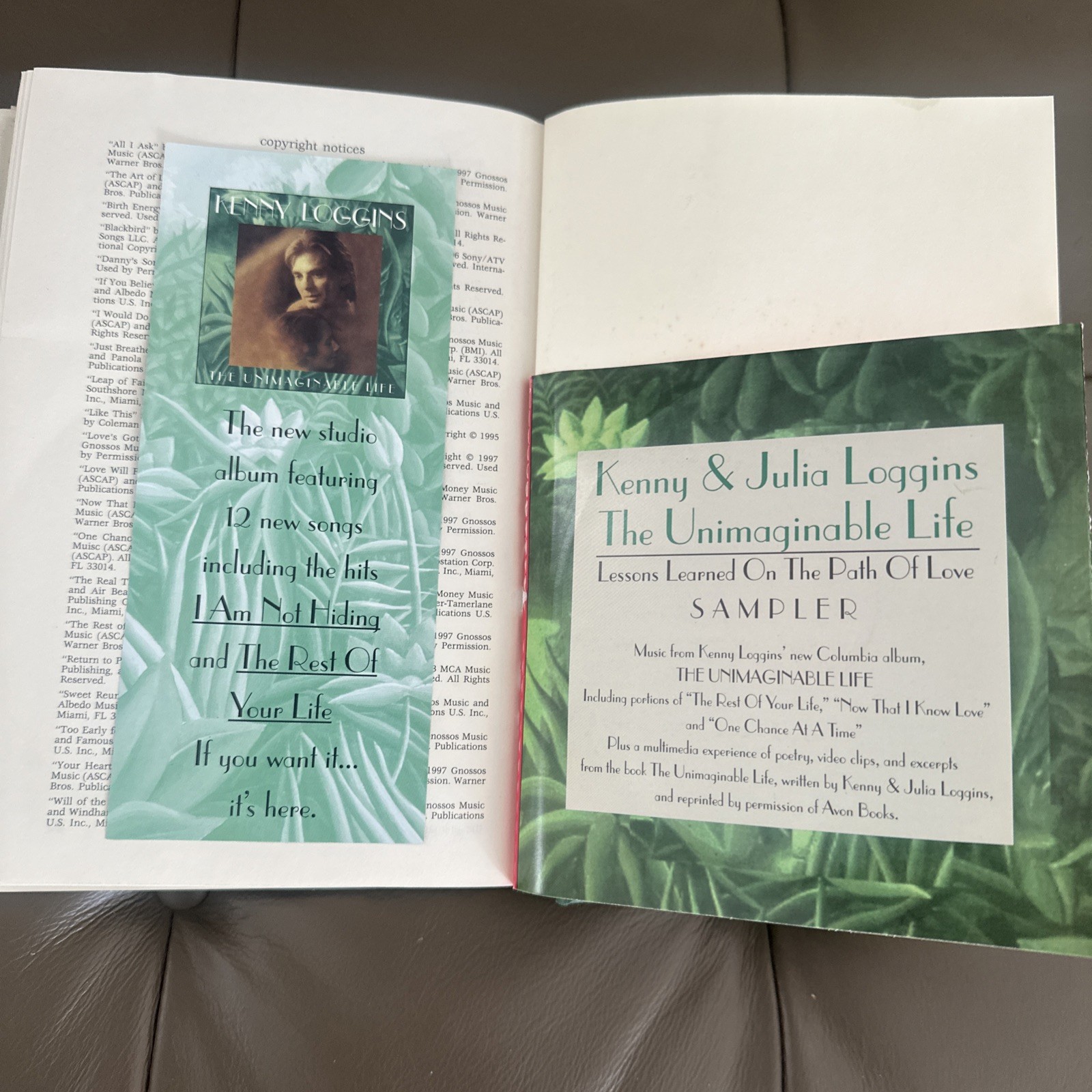The Unimaginable Life Signed 1st Ed Kenny and Julia Loggins HC w/ CD 52400