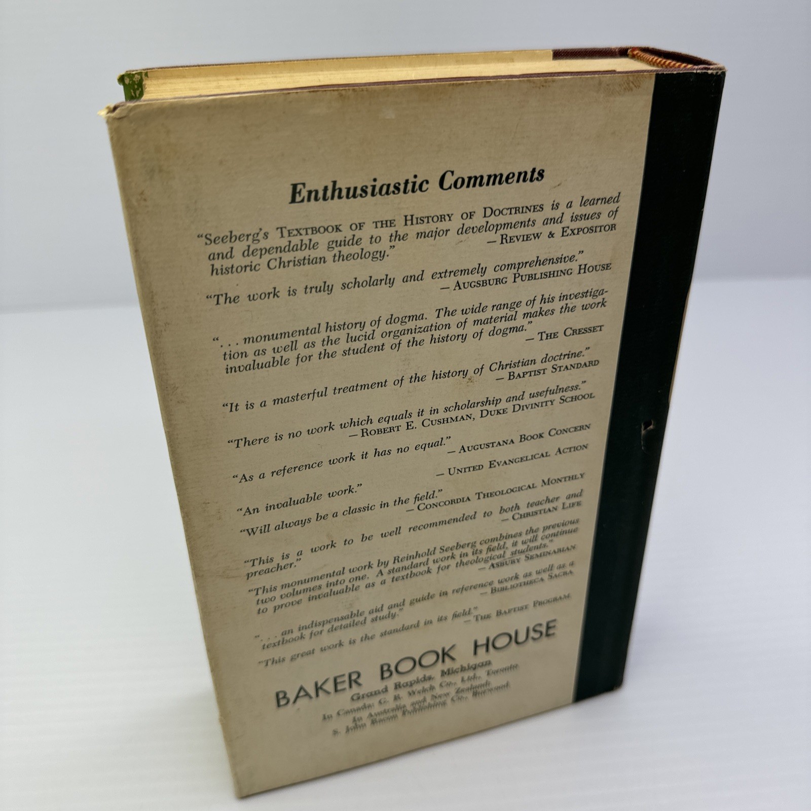 Textbook of the History of Doctrines Reinhold Seeberg Vol. 1 HC Baker Book House