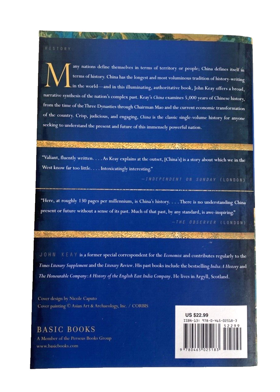 China : A History by John Keay (2011, Trade Paperback) Good