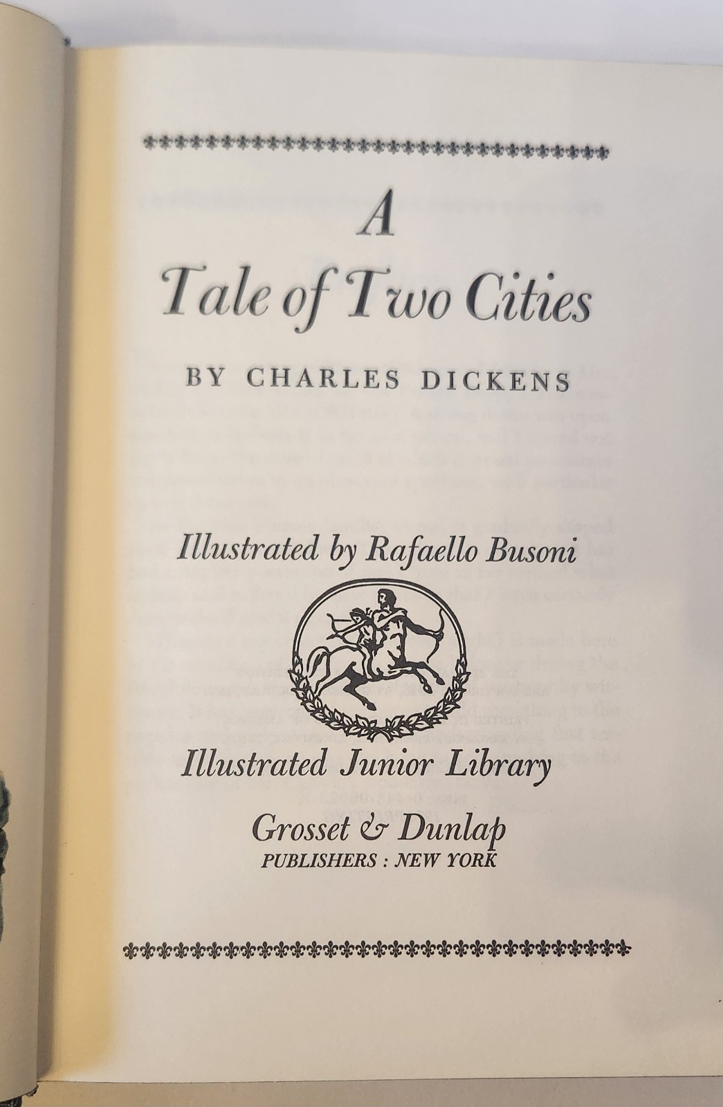A Tale of Two Cities Junior Library Edition, Charles Dickens, 1948 Hardcover