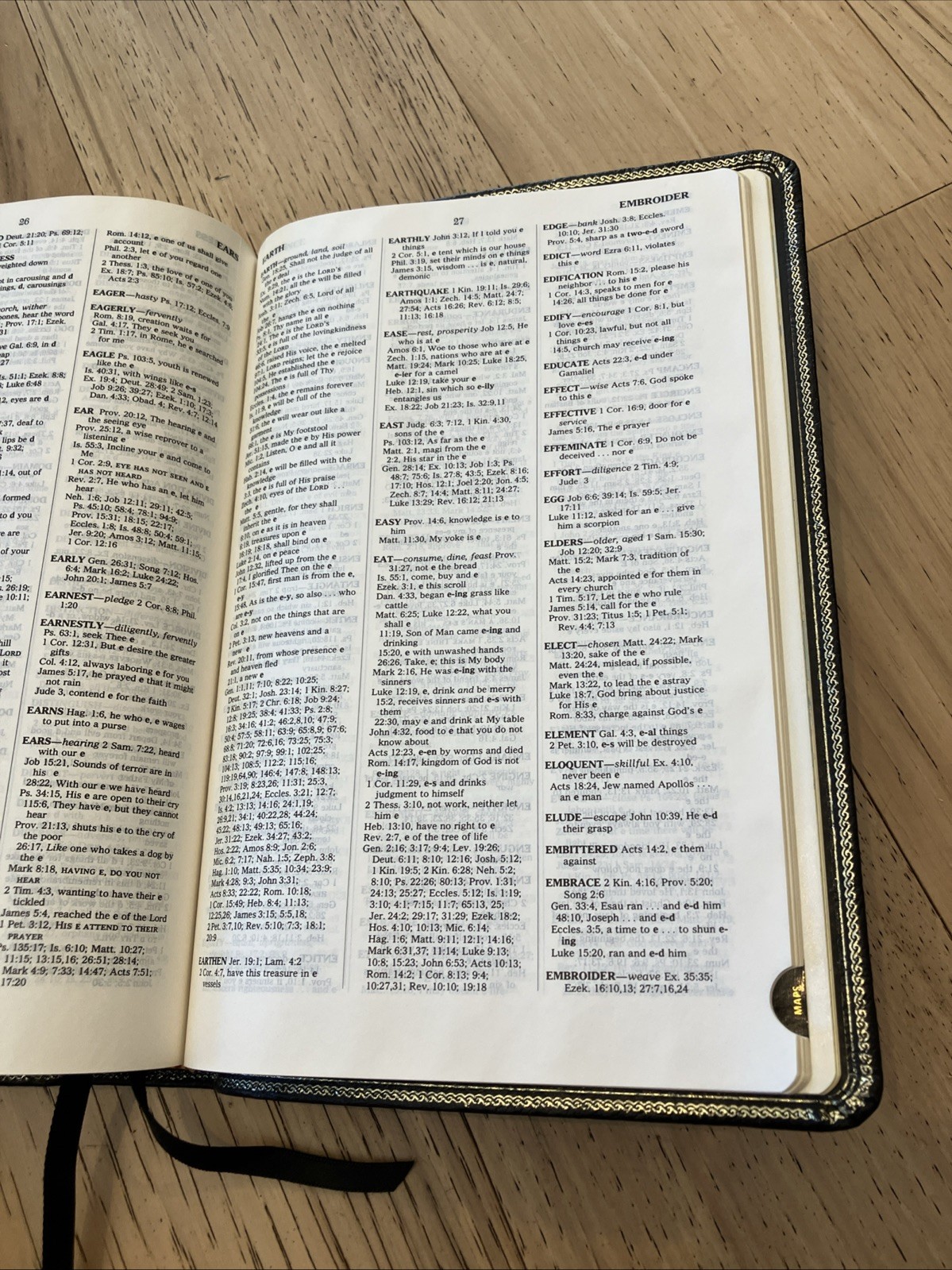 Nelson Open Bible Expanded NASB Genuine Leather 1985 Indexed Unmarked 976
