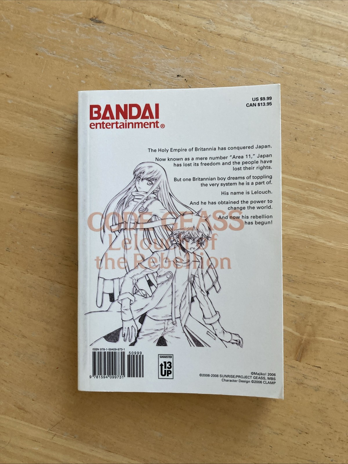 MANGA: Code Geass: Lelouch of the Rebellion Vol. 1 by Majiko! Paperback RARE
