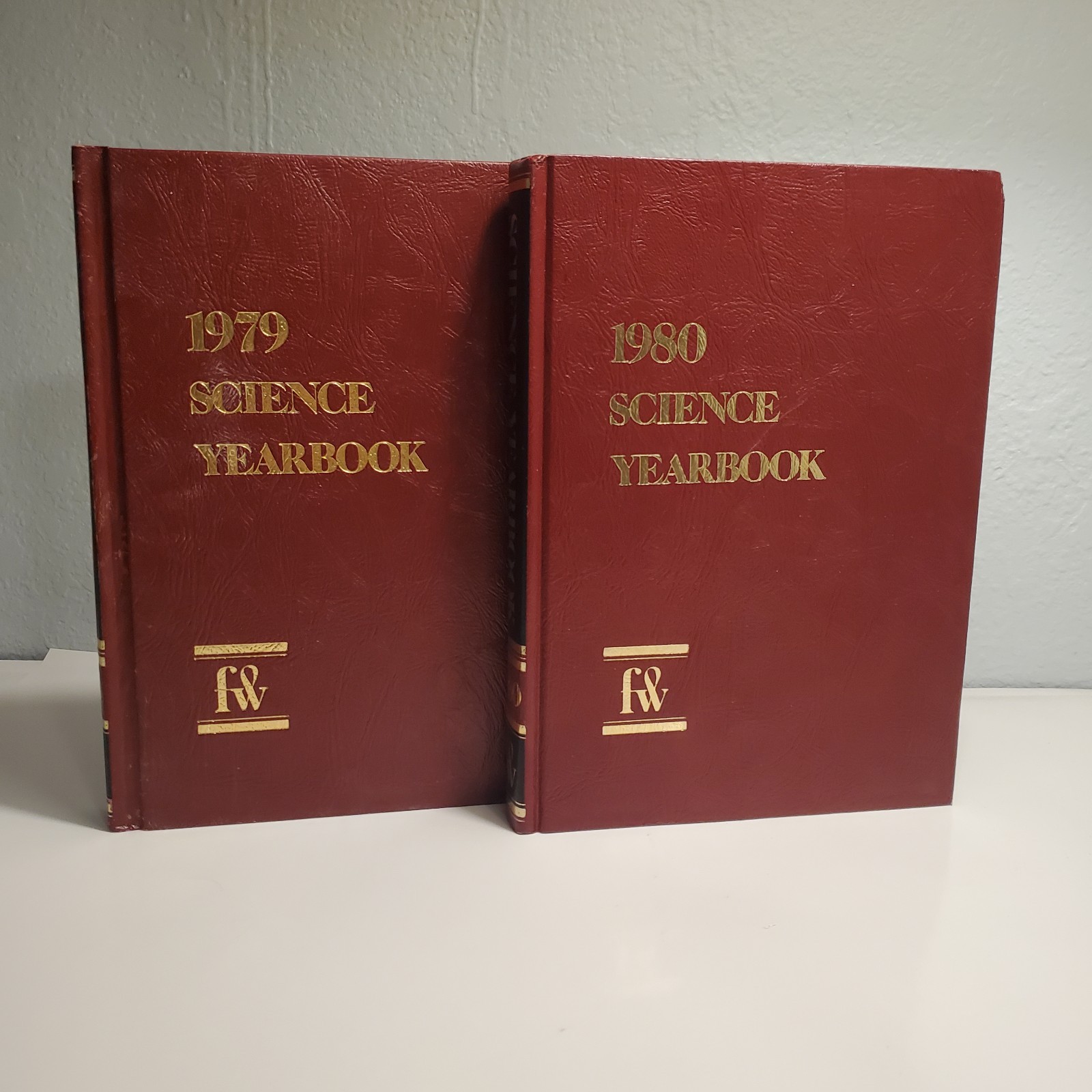 Funk and Wagnalls Science Yearbook 2 Hardcover Volume Lot 1979 – 1980